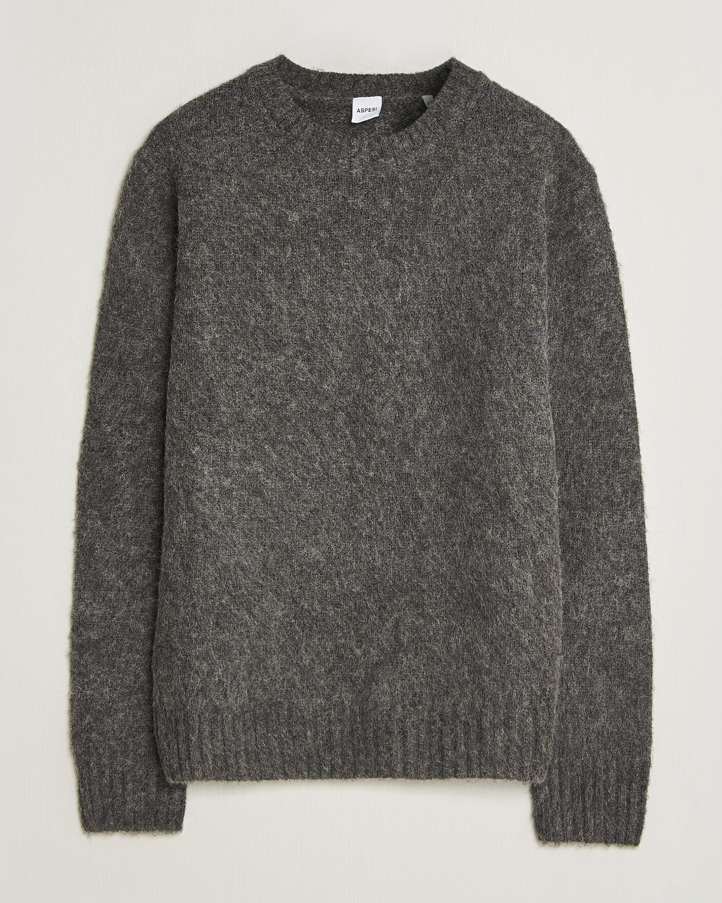 Herre | Gensere | Aspesi | Brushed Shetland Sweater Grey Melange