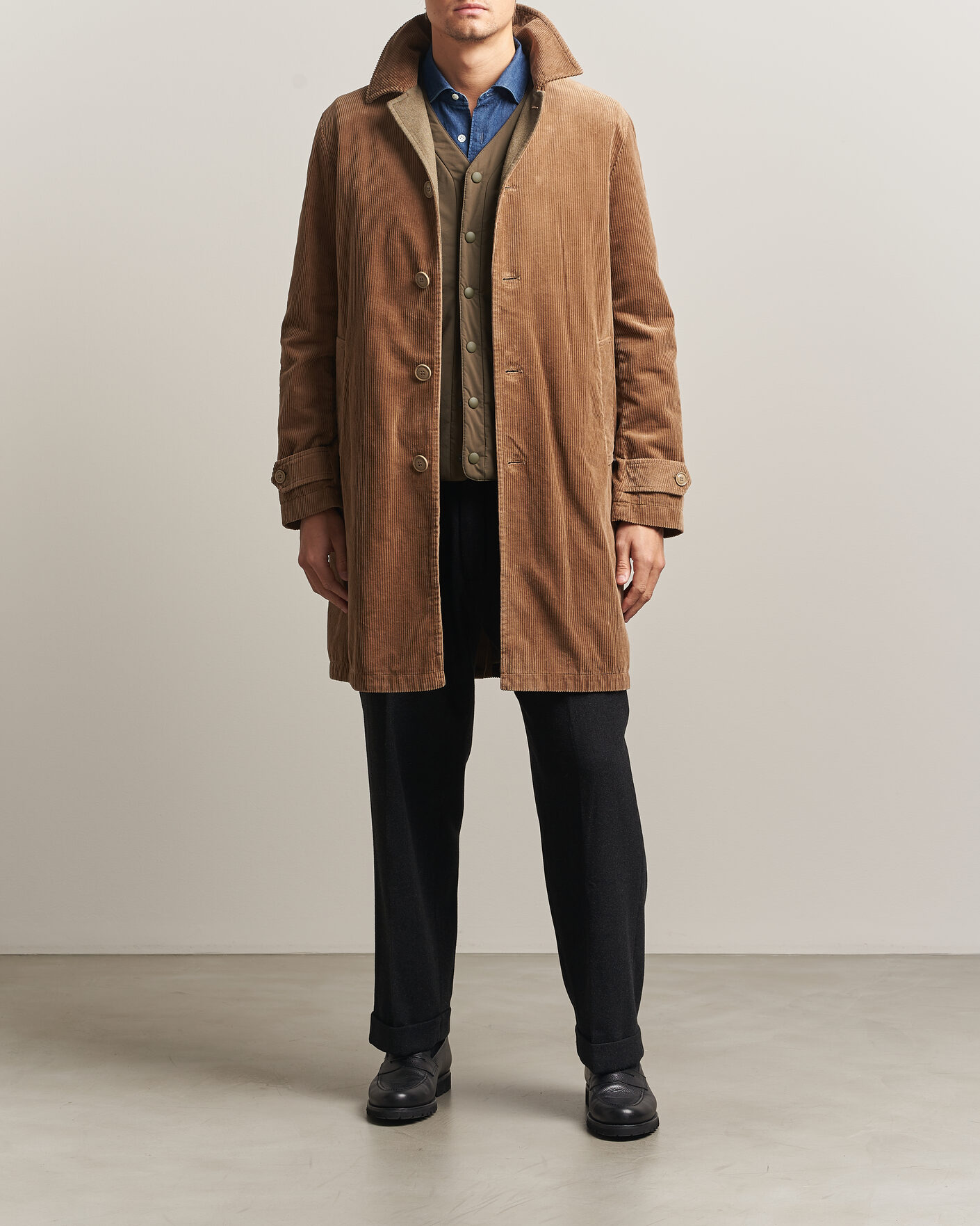 Herre | Jakker | Aspesi | Corduroy Raglan Coat Beige