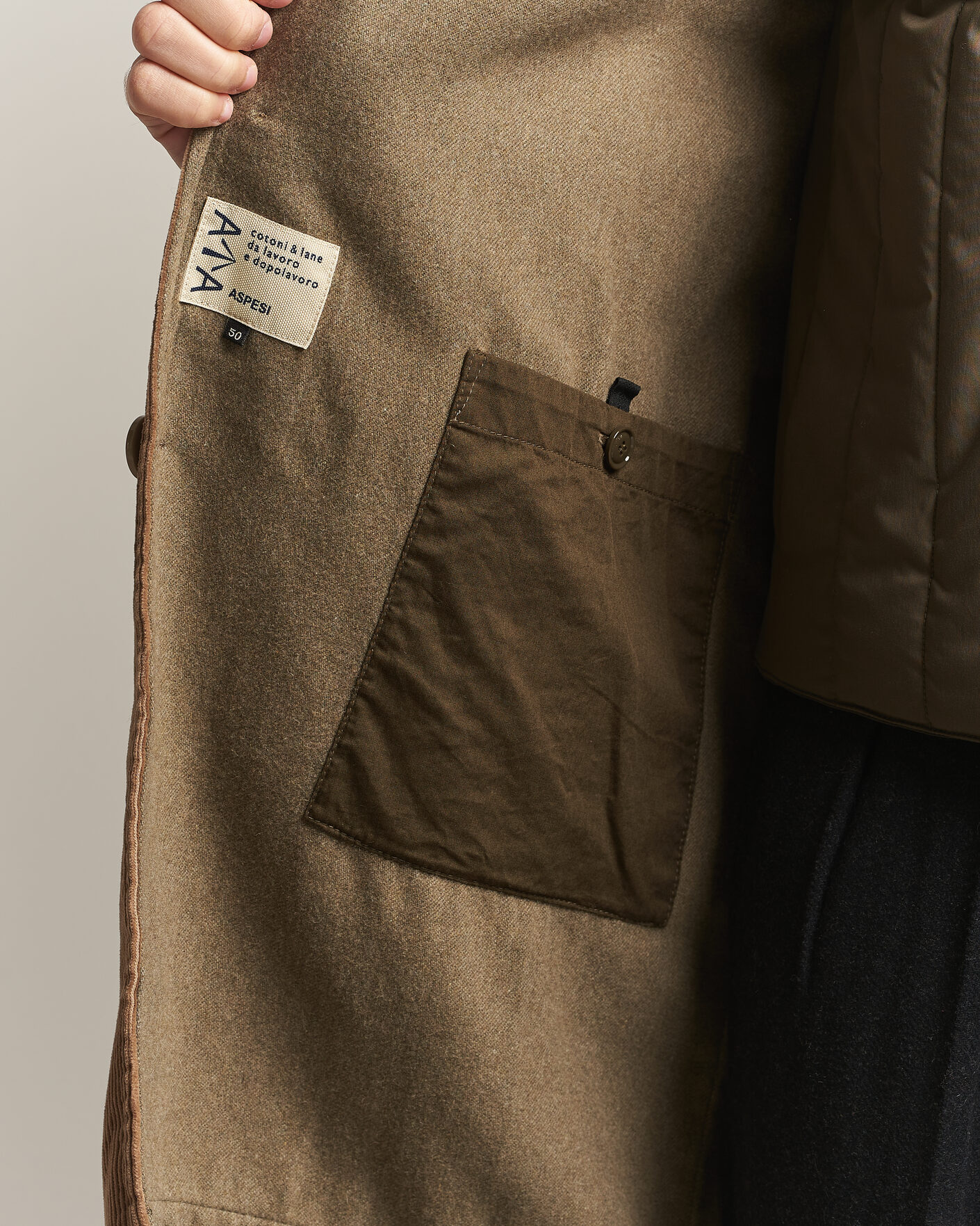 Herre | Jakker | Aspesi | Corduroy Raglan Coat Beige