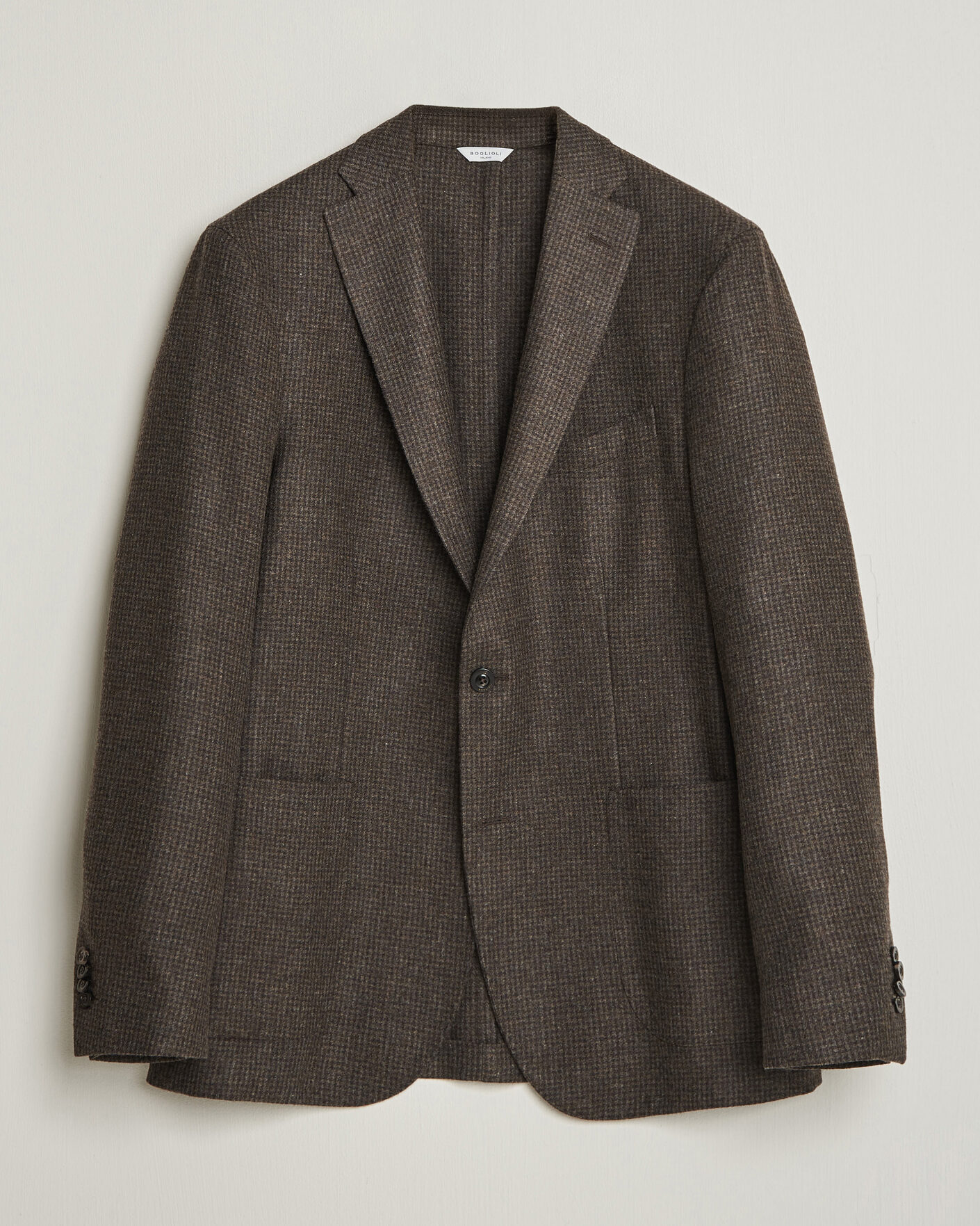 Herre | Dressjakker | Boglioli | K Jacket Wool Houndstooth Blazer Dark Brown