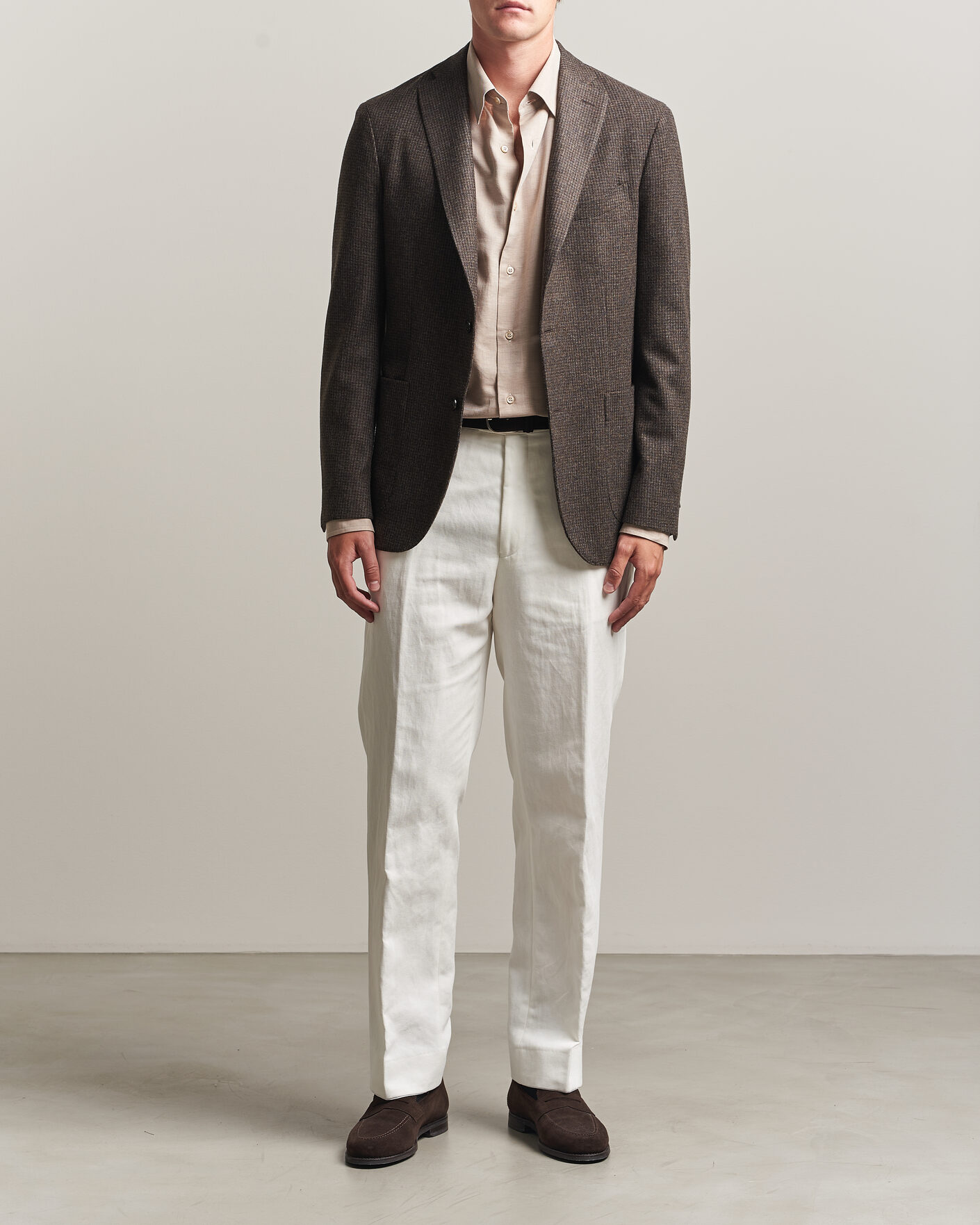 Herre | Dressjakker | Boglioli | K Jacket Wool Houndstooth Blazer Dark Brown