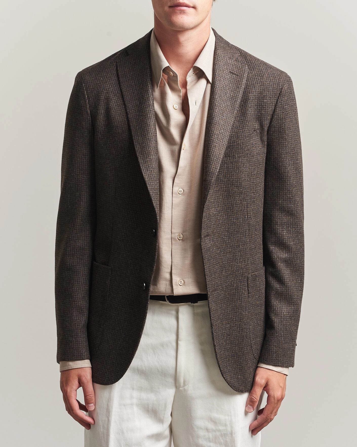 Herre | Dressjakker | Boglioli | K Jacket Wool Houndstooth Blazer Dark Brown