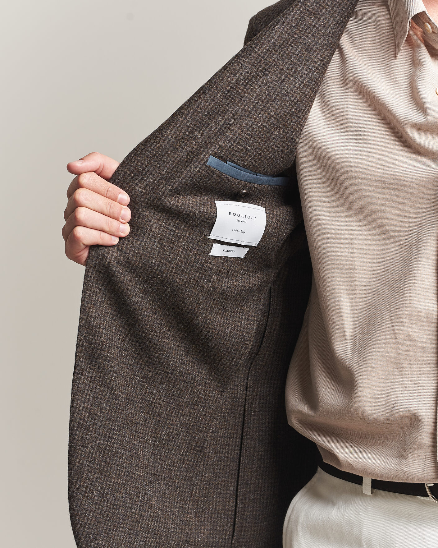 Herre | Dressjakker | Boglioli | K Jacket Wool Houndstooth Blazer Dark Brown