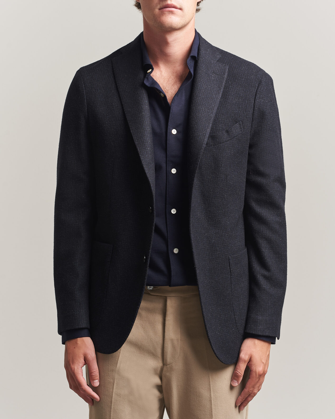 Herre | Dressjakker | Boglioli | K Jacket Wool Houndstooth Blazer Navy