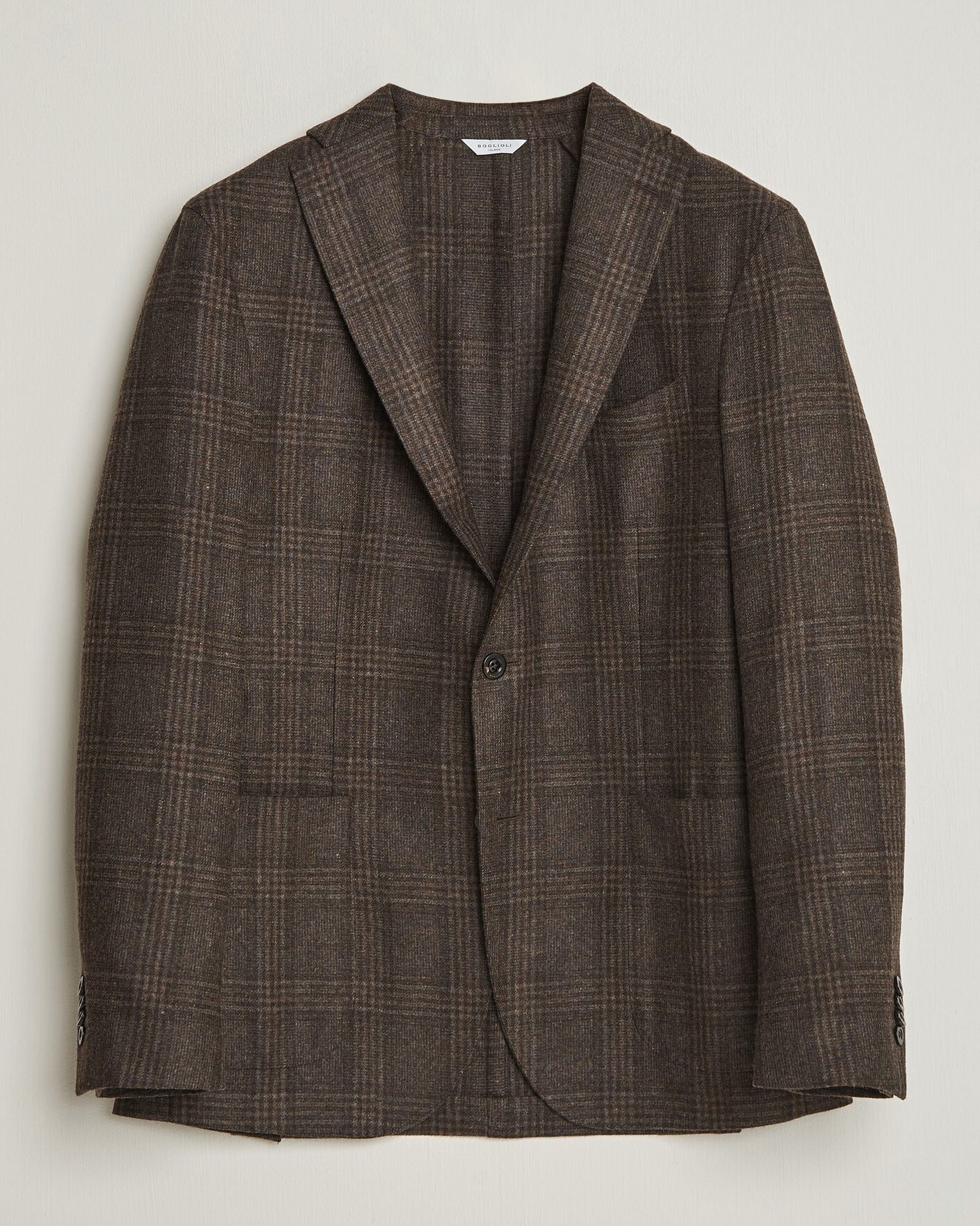 Herre | Dressjakker | Boglioli | K Jacket Wool Check Blazer Dark Brown