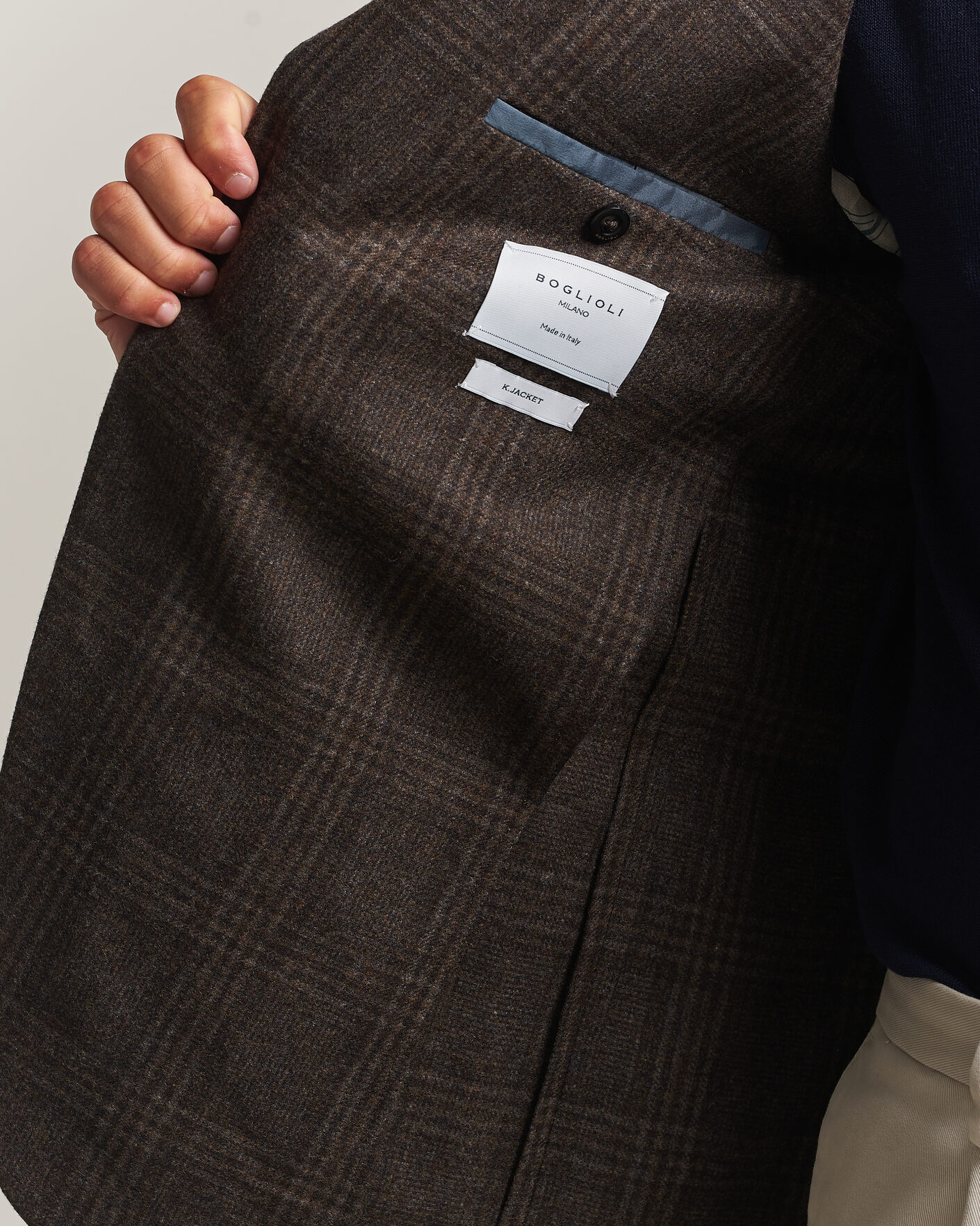 Herre | Dressjakker | Boglioli | K Jacket Wool Check Blazer Dark Brown
