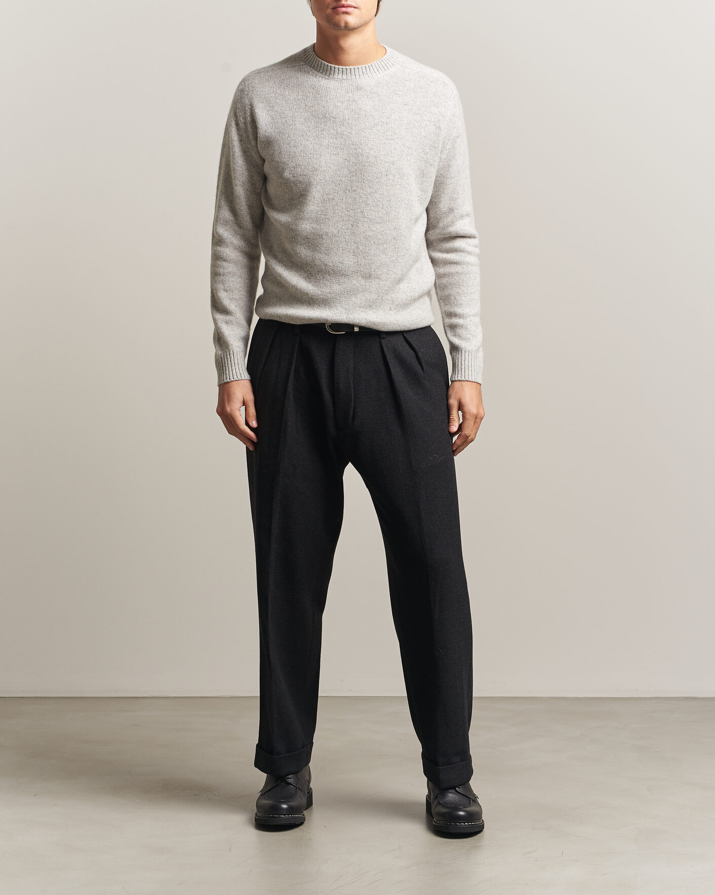 Herre | Gensere | Boglioli | Cloud Cashmere Crew Neck Light Grey