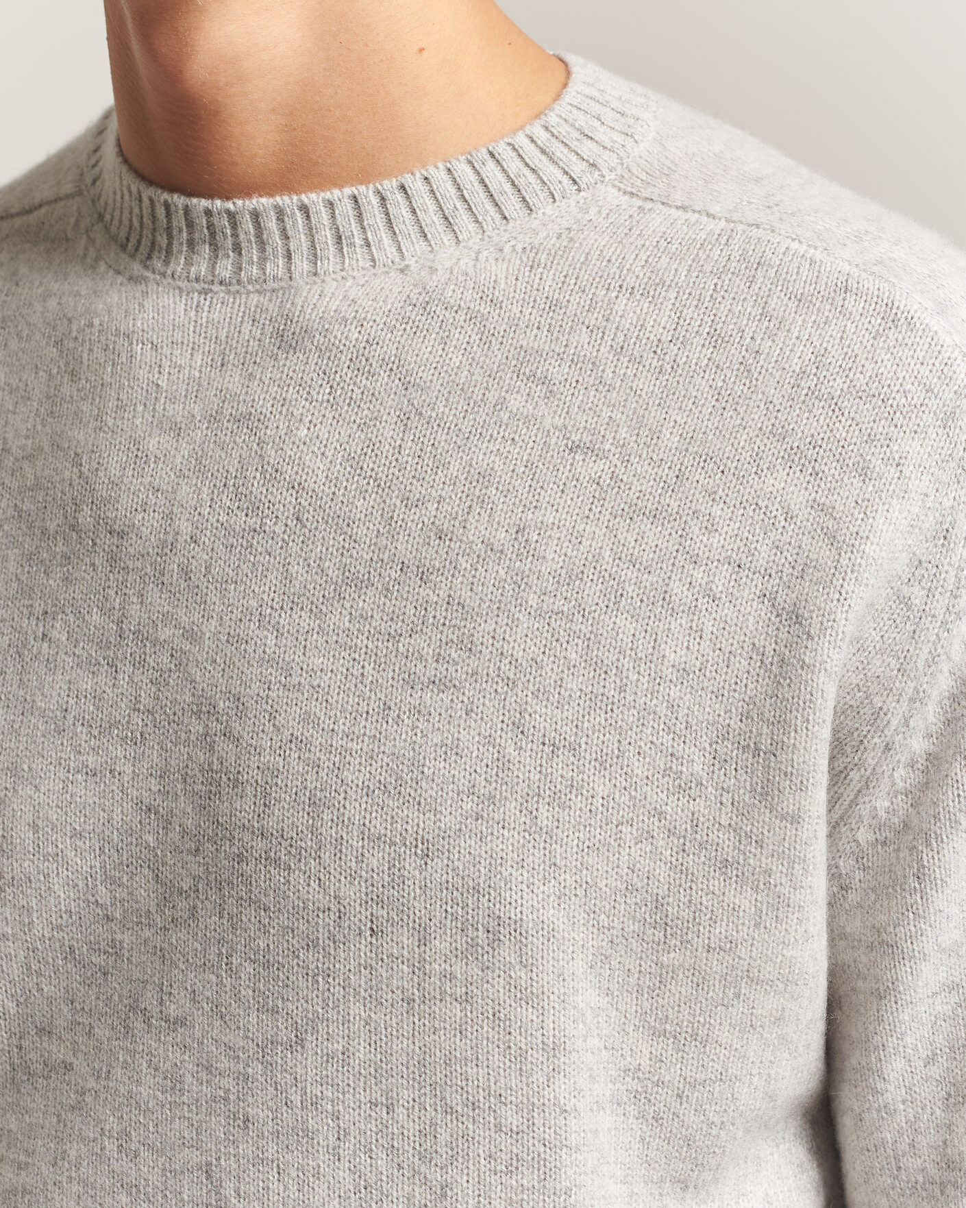 Herre | Gensere | Boglioli | Cloud Cashmere Crew Neck Light Grey