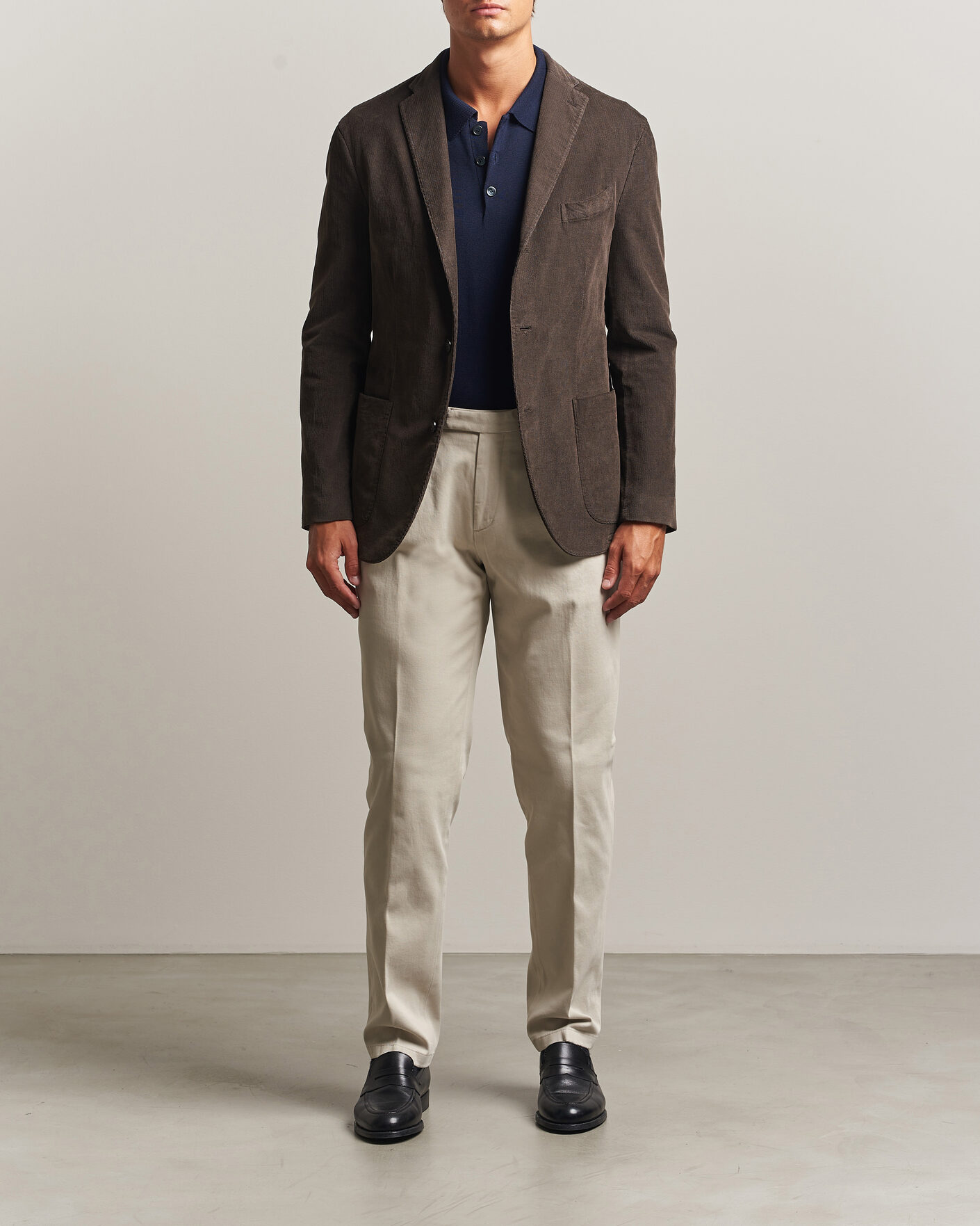 Herre | Bukser | Boglioli | Pleated Cotton Twill Chinos Light Beige