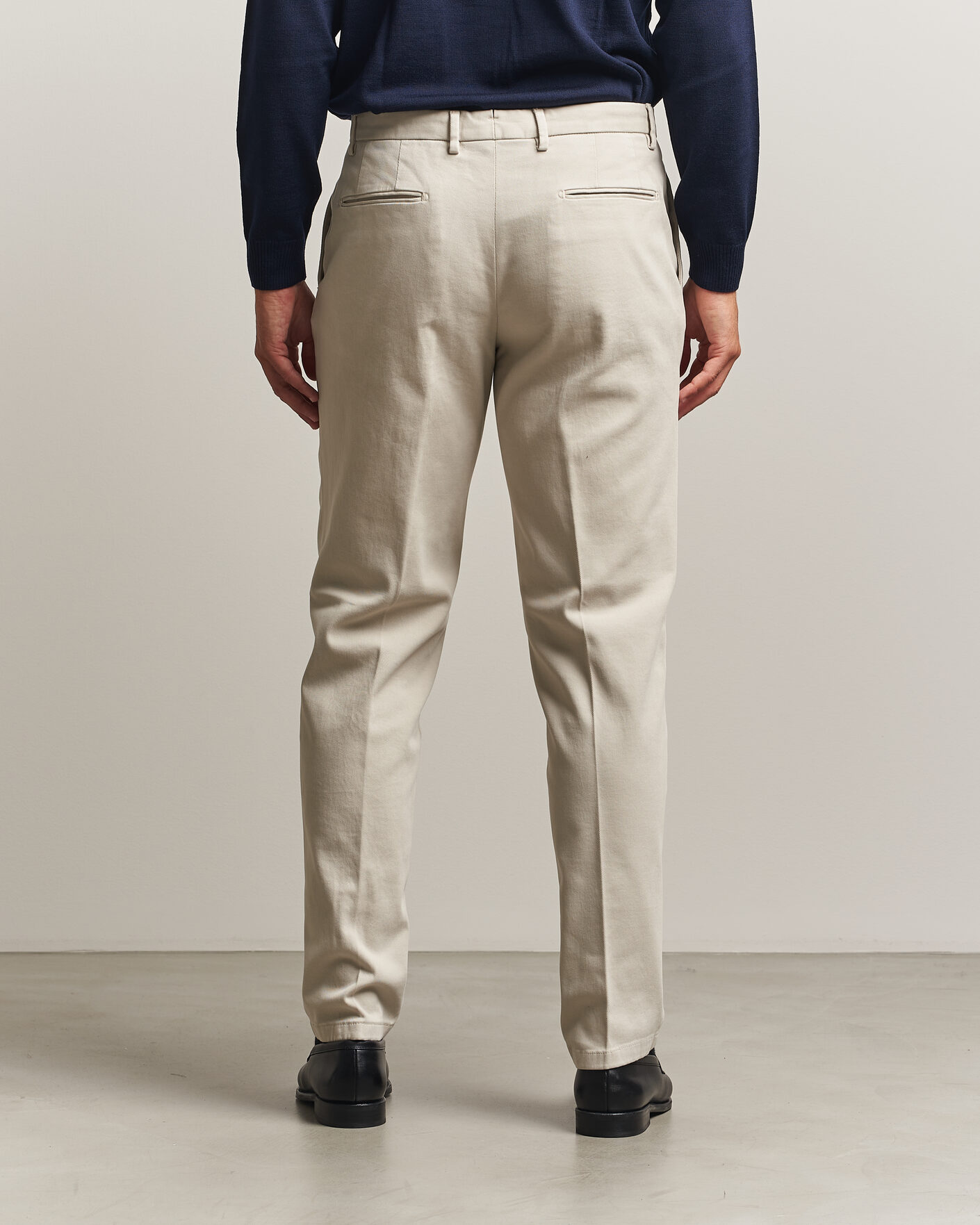 Herre | Bukser | Boglioli | Pleated Cotton Twill Chinos Light Beige