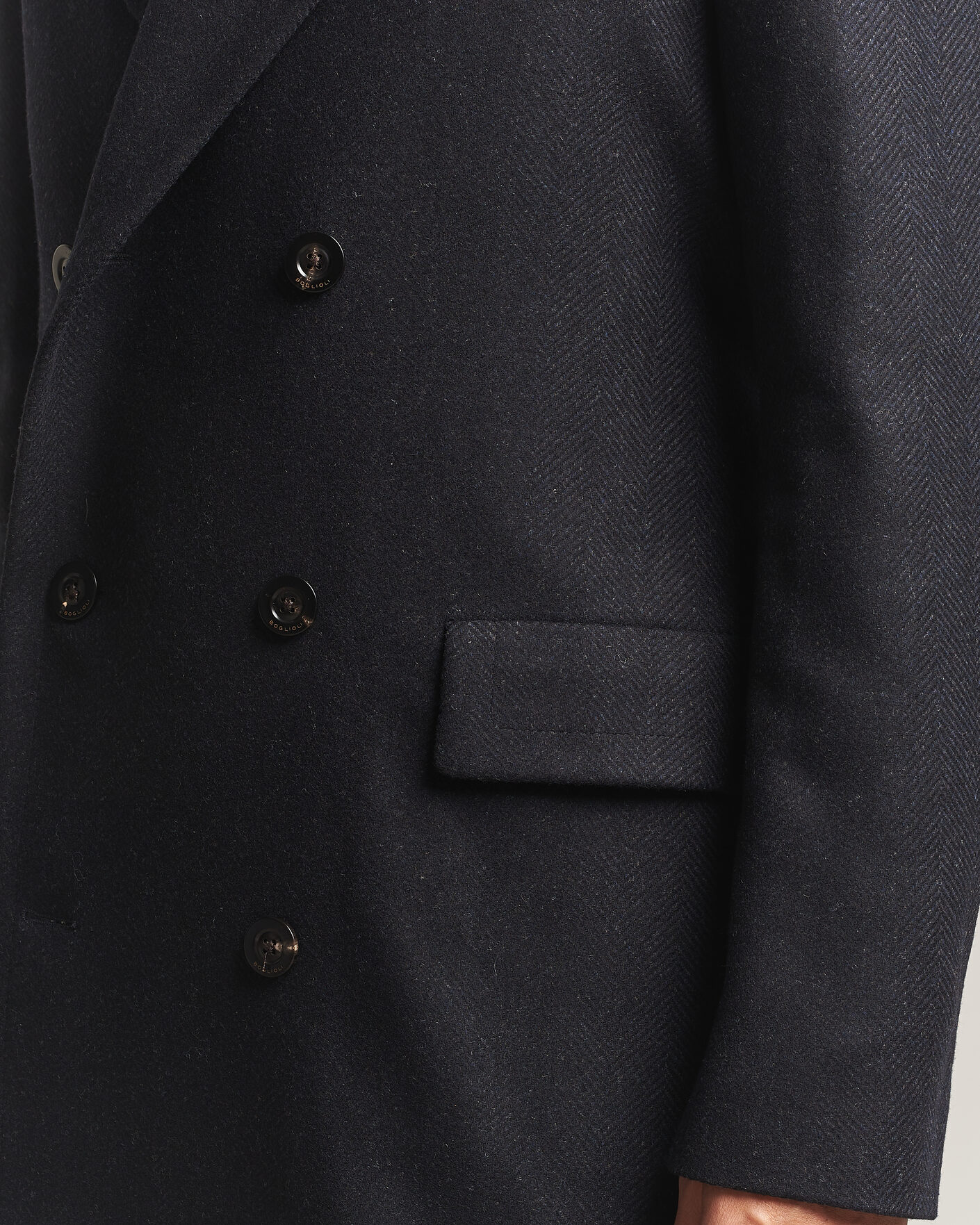 Herre | Jakker | Boglioli | Double Breasted Wool Coat Navy
