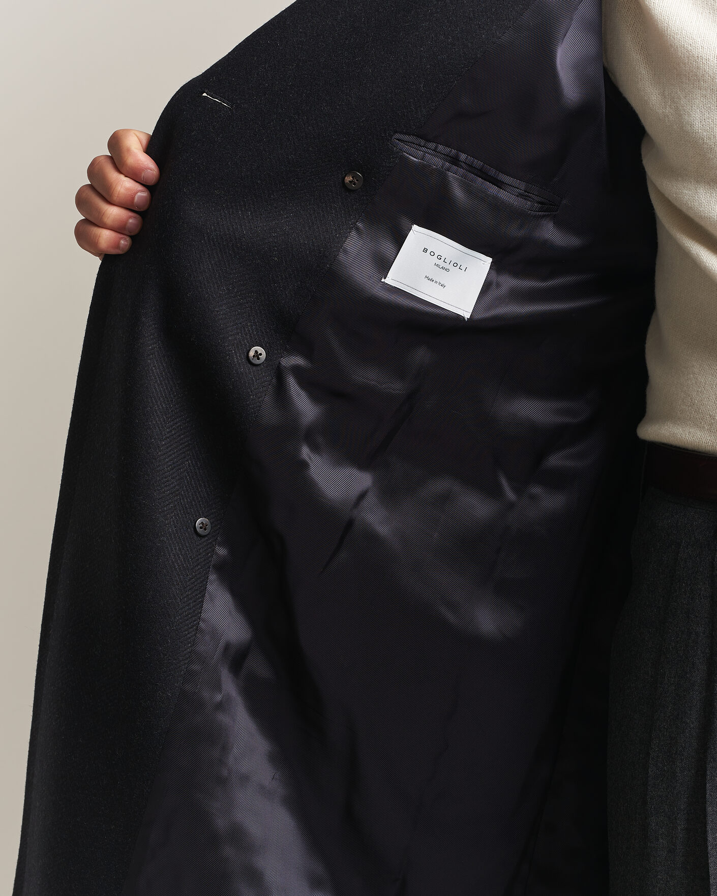 Herre | Jakker | Boglioli | Double Breasted Wool Coat Navy