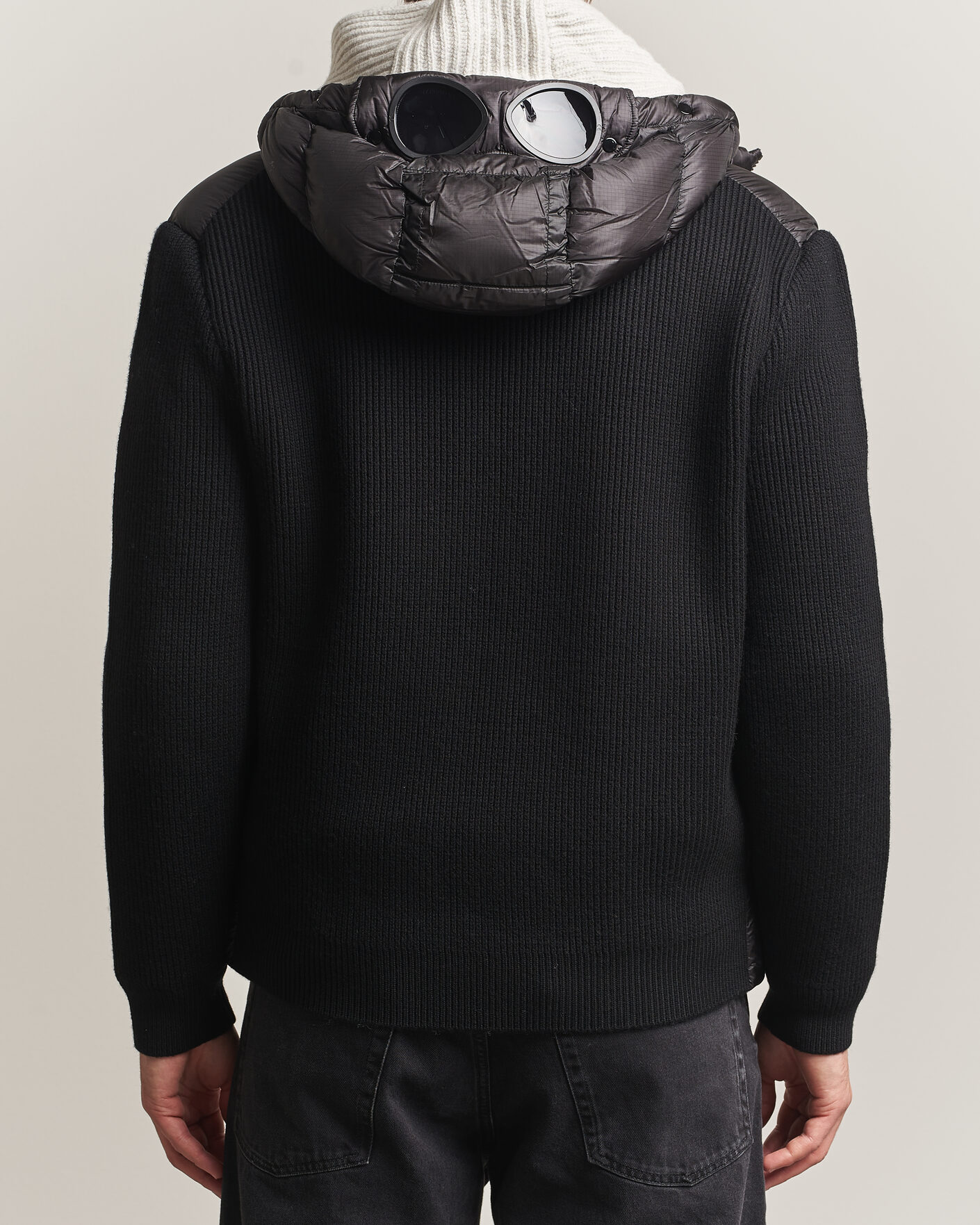 Herre | Jakker | C.P. Company | Merino Wool Padded Hybrid Hood Jacket Black