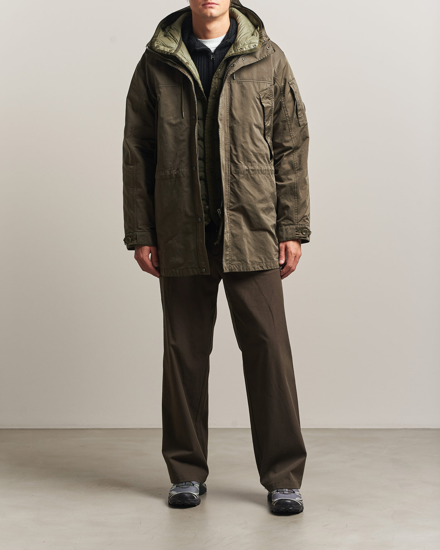 Herre | Jakker | C.P. Company | Micro Kei 2 in 1 Nylon Parka Olive