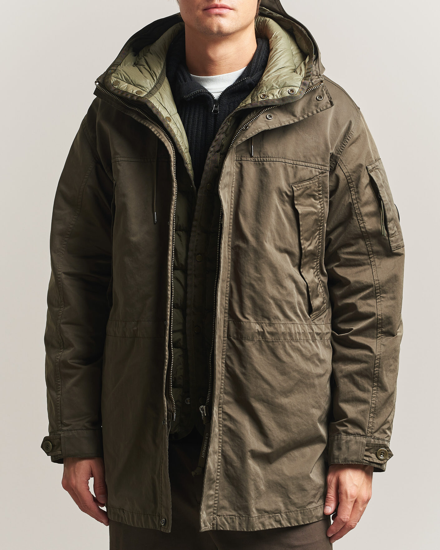 Herre | Jakker | C.P. Company | Micro Kei 2 in 1 Nylon Parka Olive