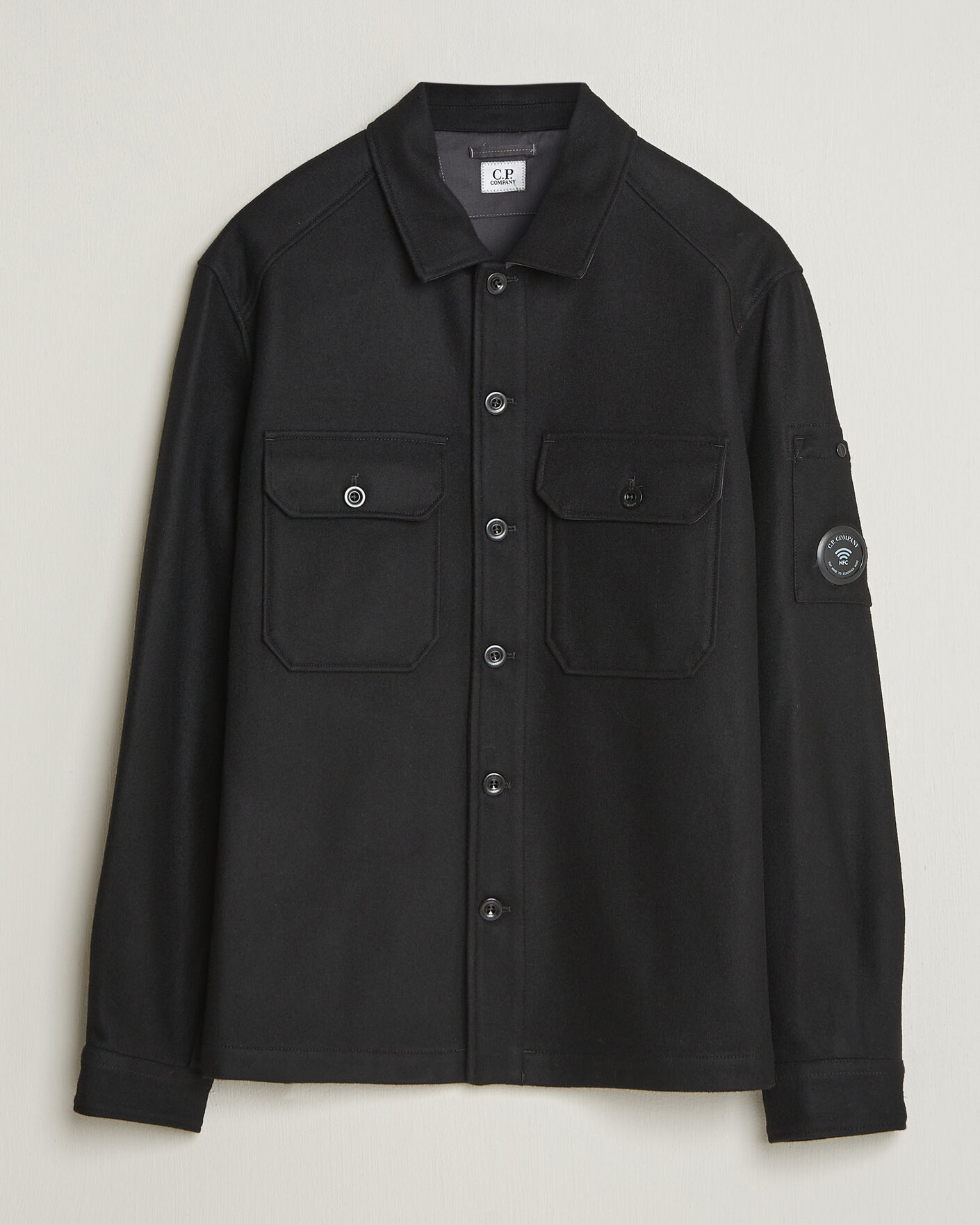 Herre | Jakker | C.P. Company | Felted Wool Overshirt Black