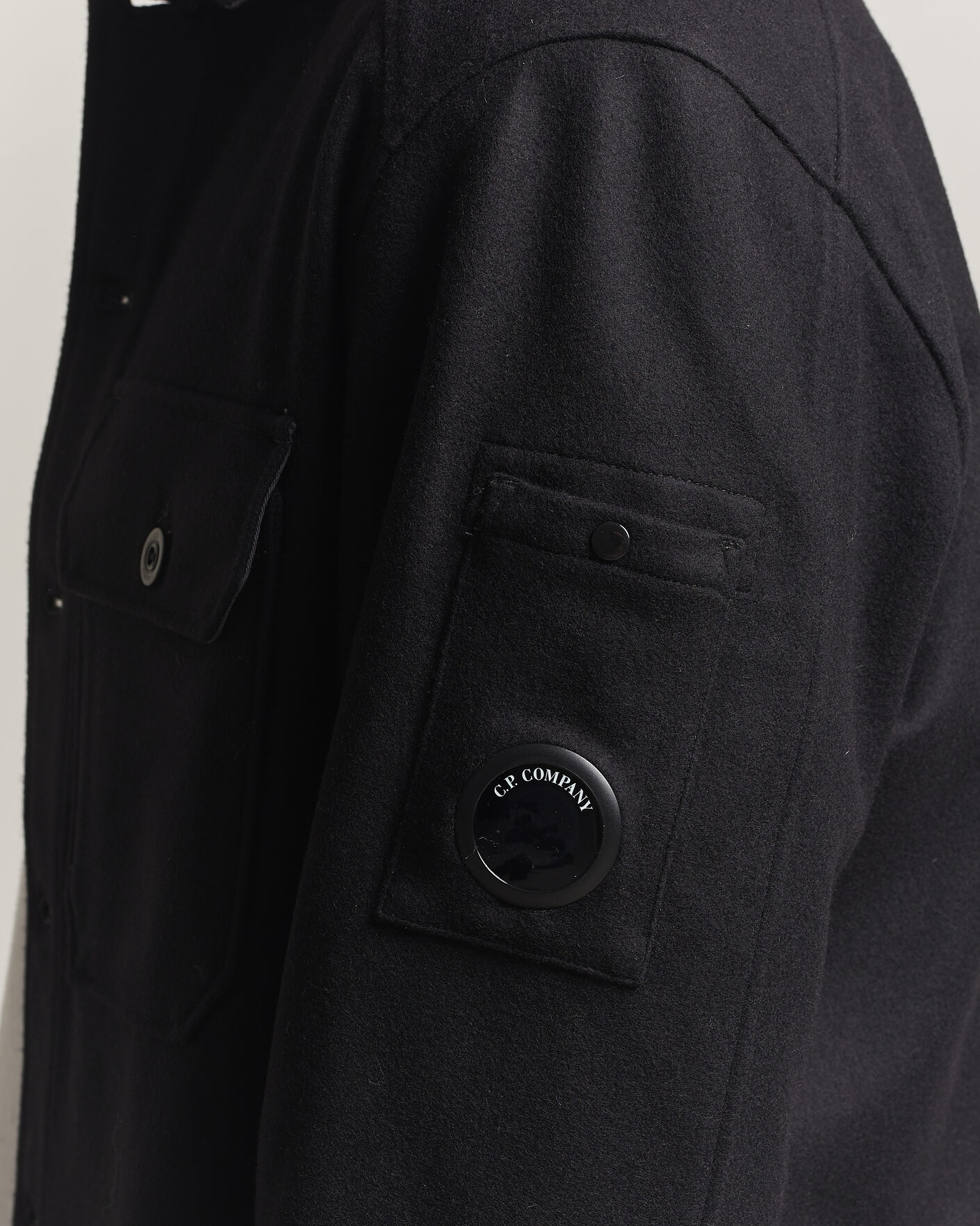Herre | Jakker | C.P. Company | Felted Wool Overshirt Black