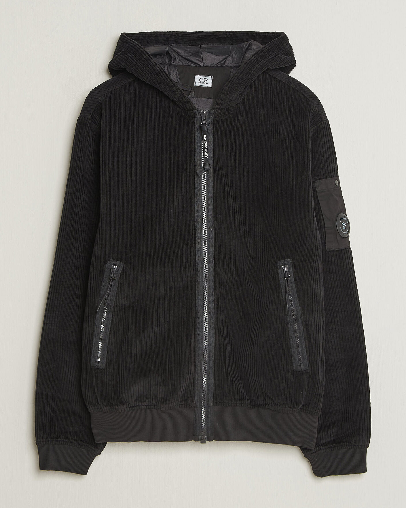 Herre | Jakker | C.P. Company | Light Padded Hood Corduroy Jacket Black