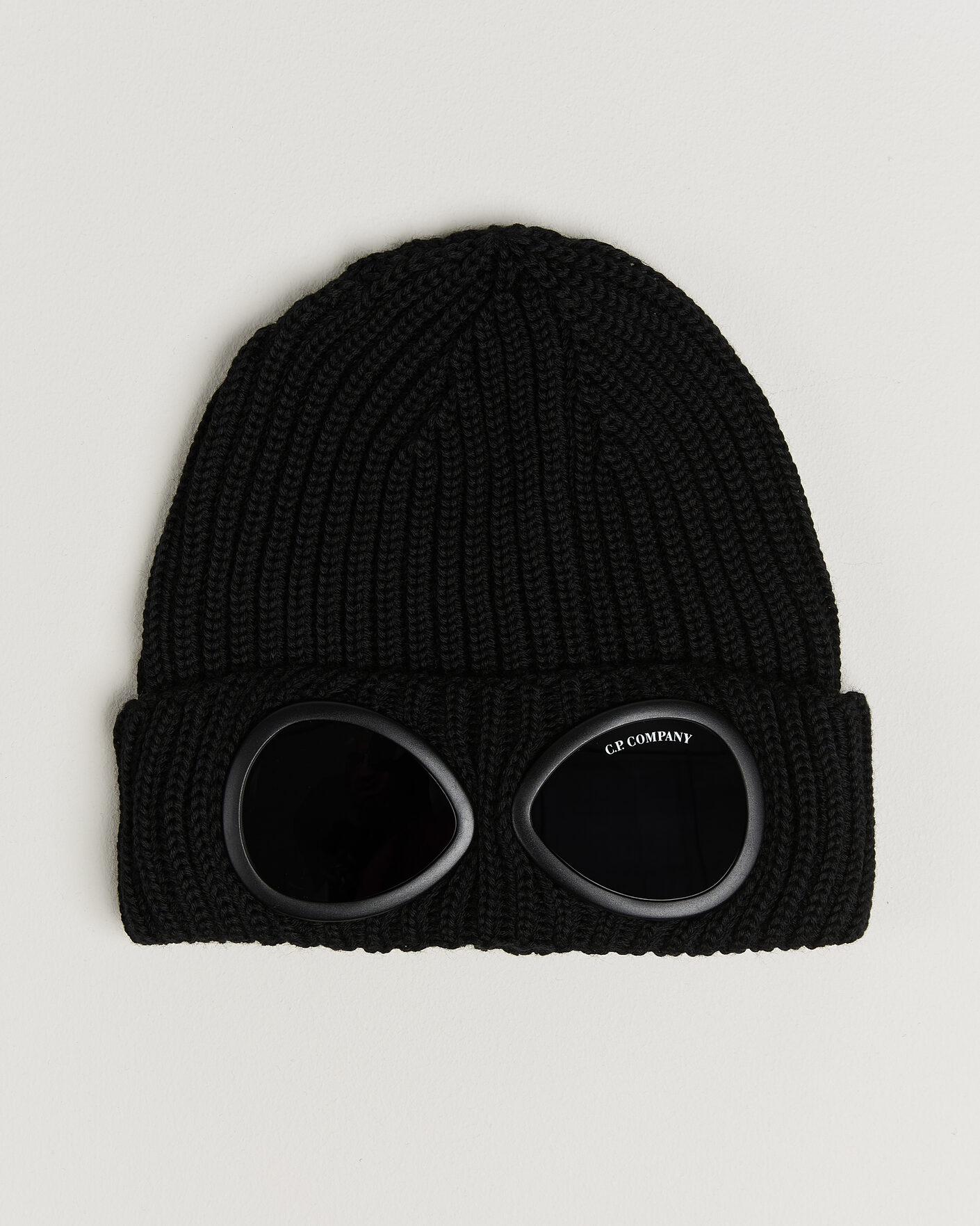 Herre | Luer | C.P. Company | Knitted Merino Goggle Beanie Black