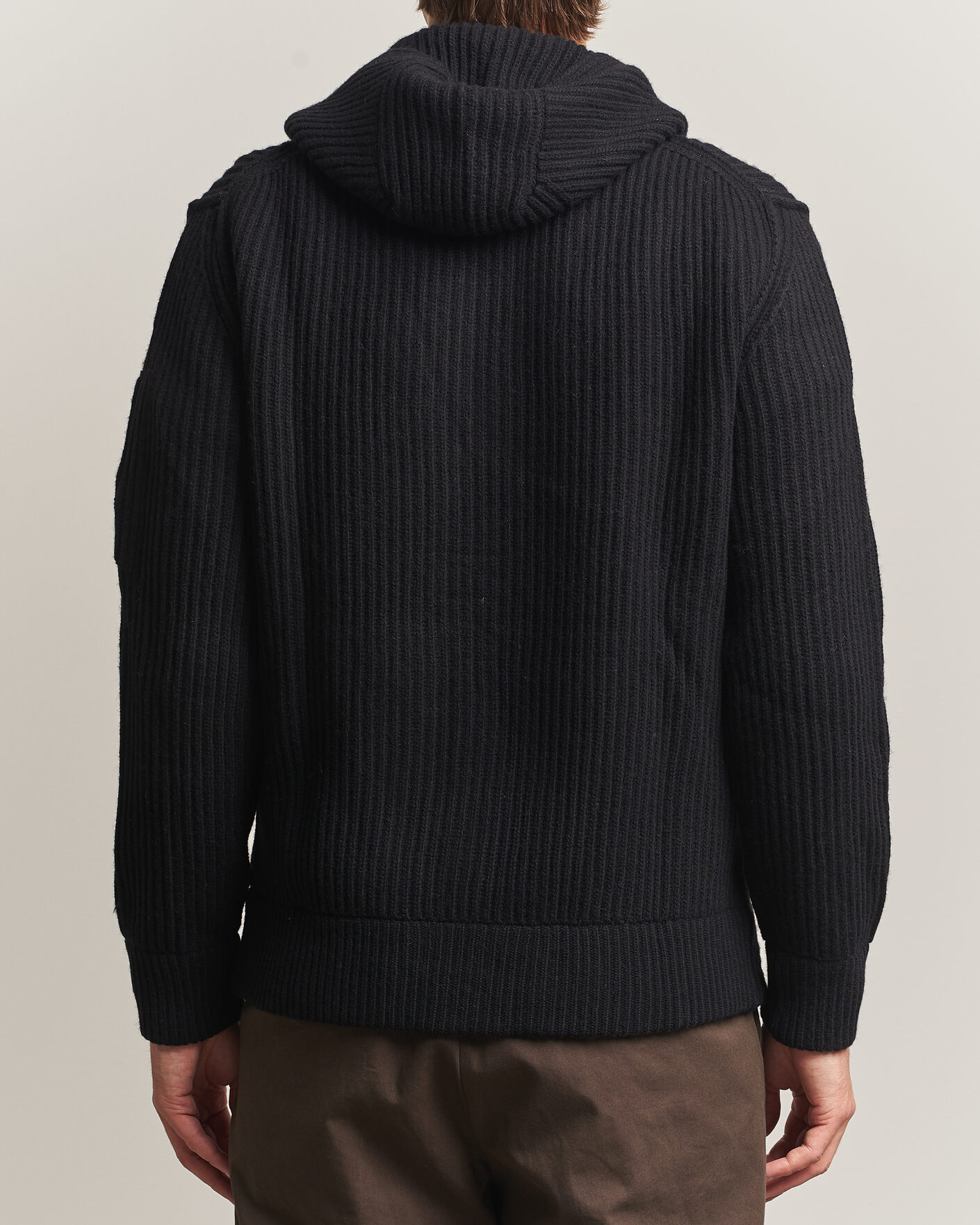 Herre | Gensere | C.P. Company | Heavy Lambswool Hood Zip Black