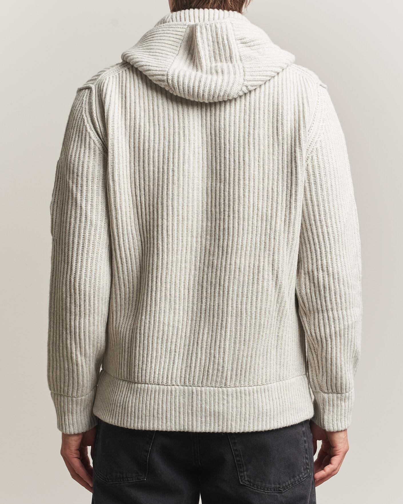 Herre | Gensere | C.P. Company | Heavy Lambswool Hood Zip Light Grey