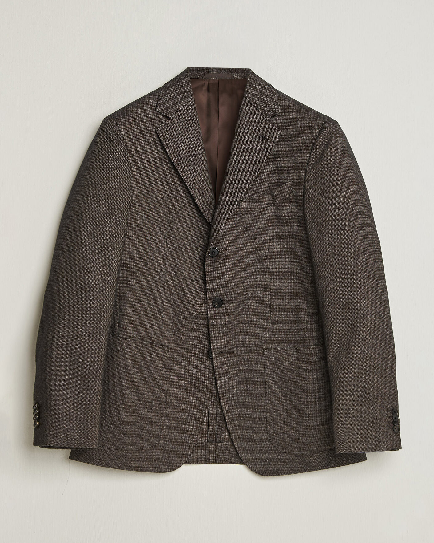 Herre | Dressjakker | Caruso | Aida Brushed Cotton Blazer Dark Brown