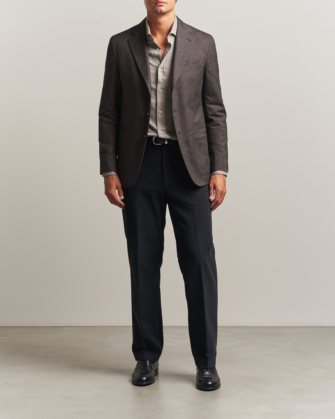 Herre | Dressjakker | Caruso | Aida Brushed Cotton Blazer Dark Brown