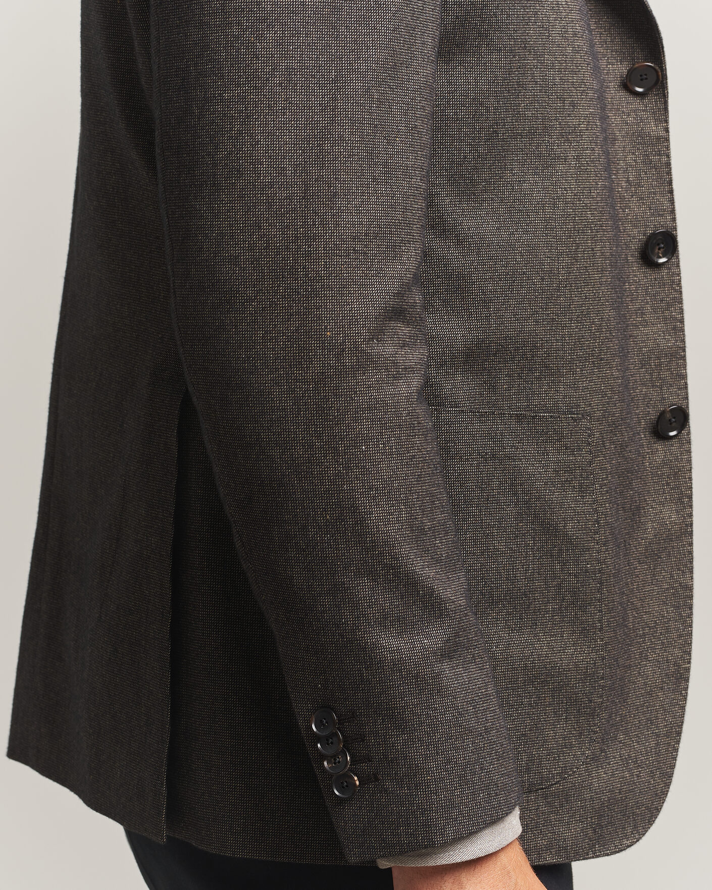 Herre | Dressjakker | Caruso | Aida Brushed Cotton Blazer Dark Brown