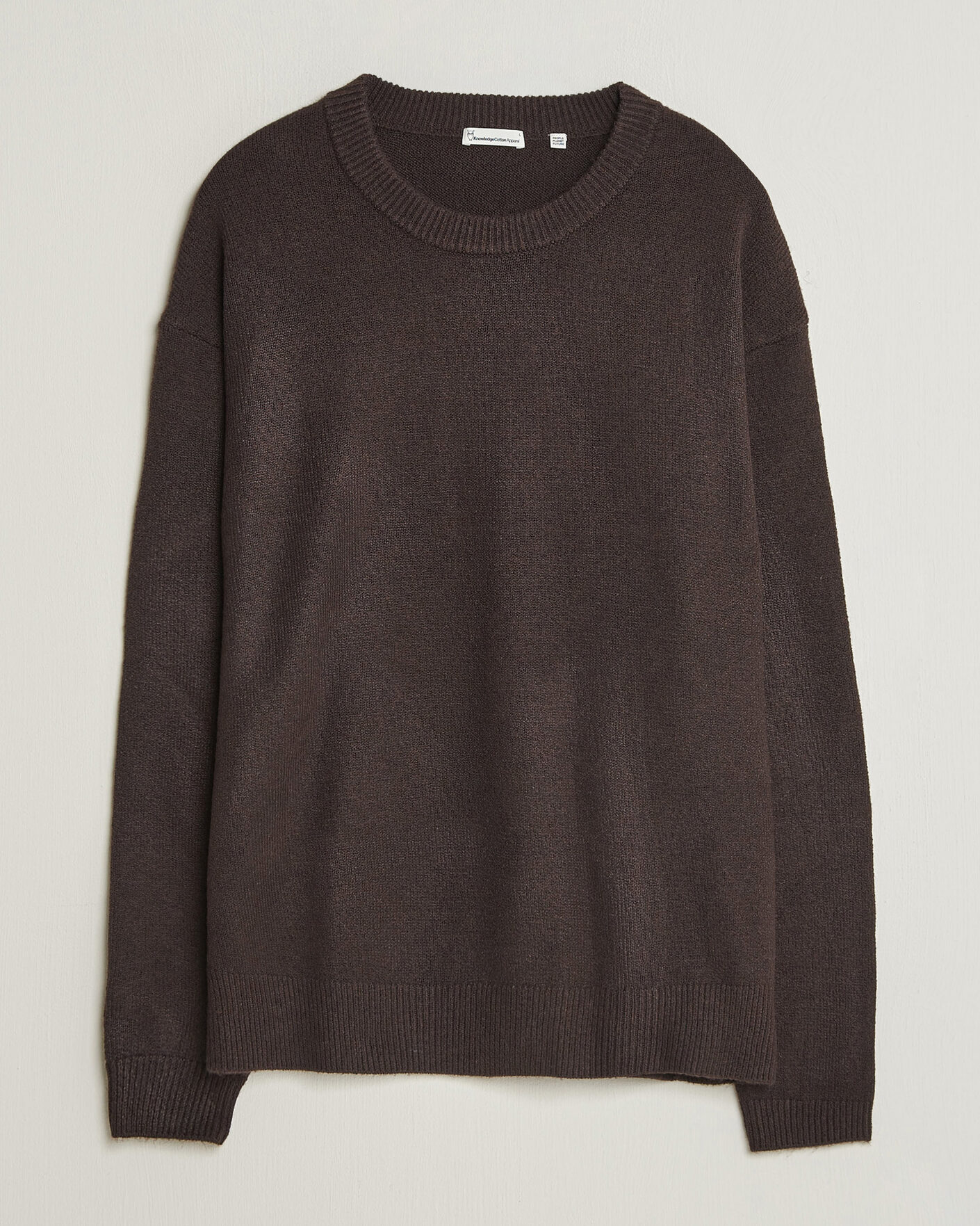 Herre | Gensere | KnowledgeCotton Apparel | Knitted Crewneck Chocolate Tort