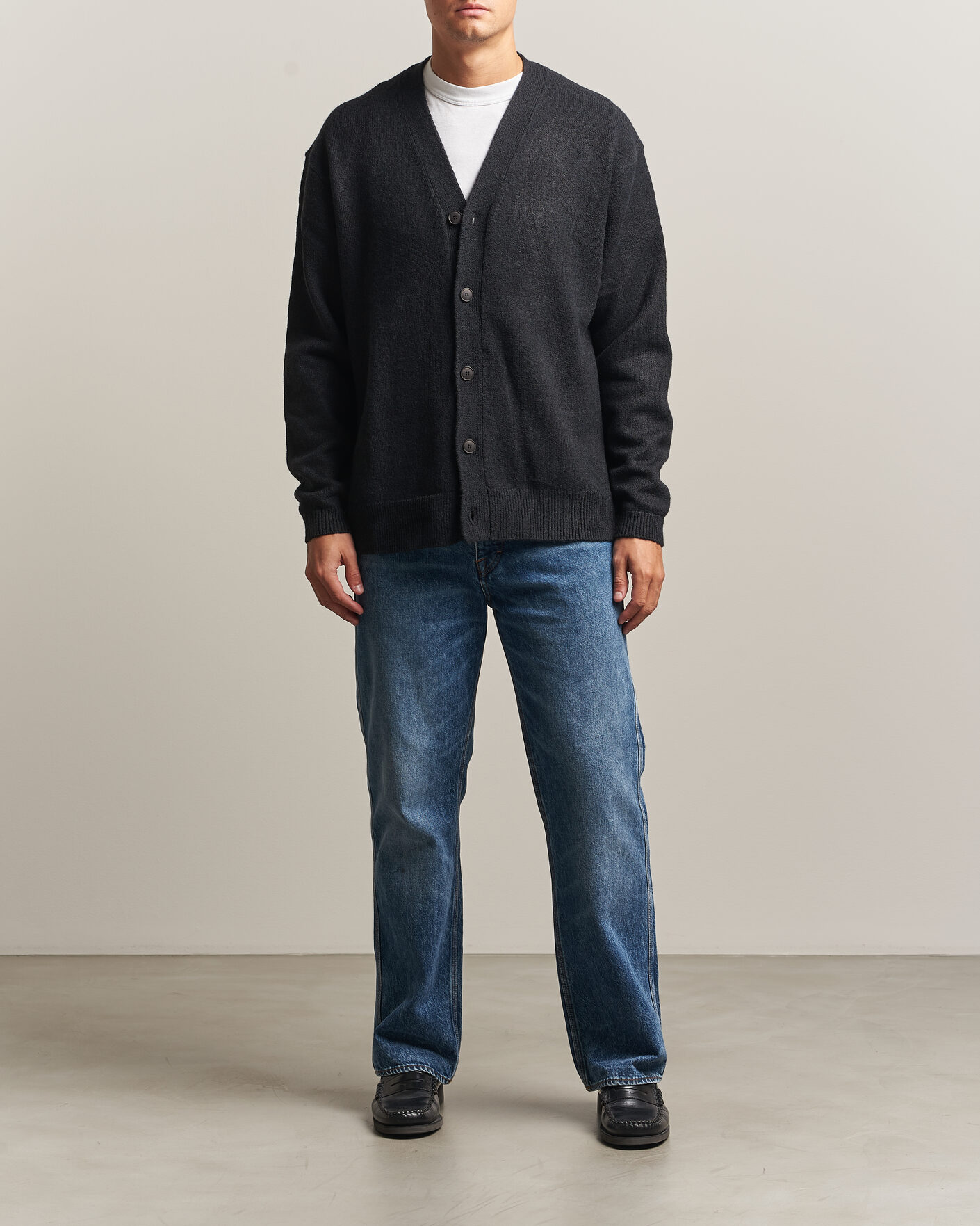 Herre | Gensere | KnowledgeCotton Apparel | Knitted Cardigan Black