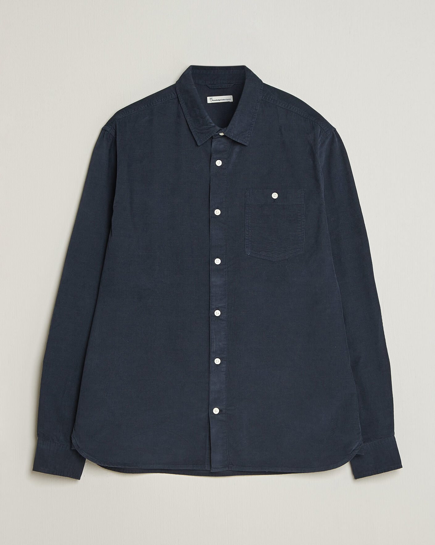 Herre | Skjorter | KnowledgeCotton Apparel | Regular Fit Cord Shirt Night Sky