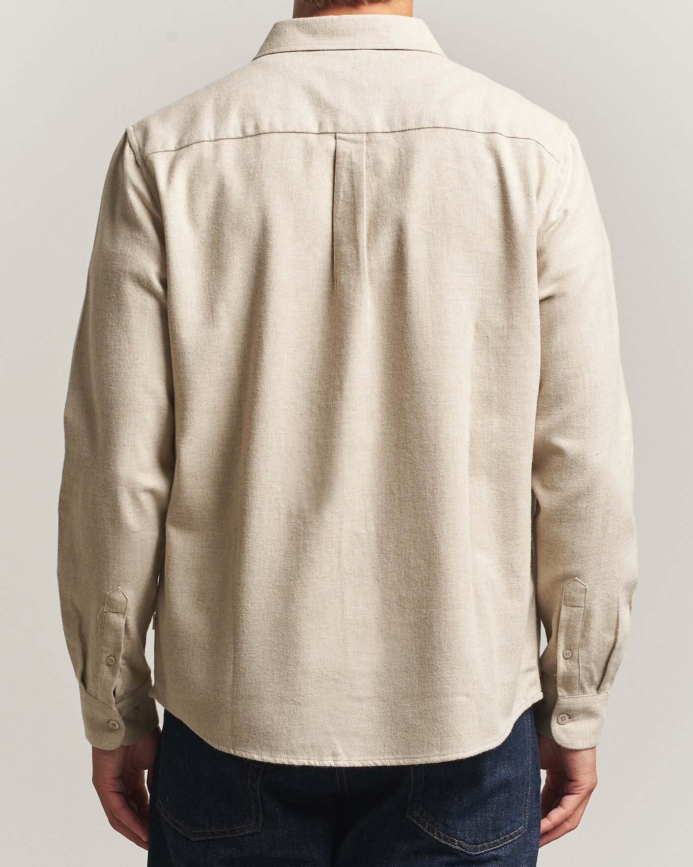 Herre | Skjorter | KnowledgeCotton Apparel | Regular Fit Melange Flannel Shirt Feather Grey