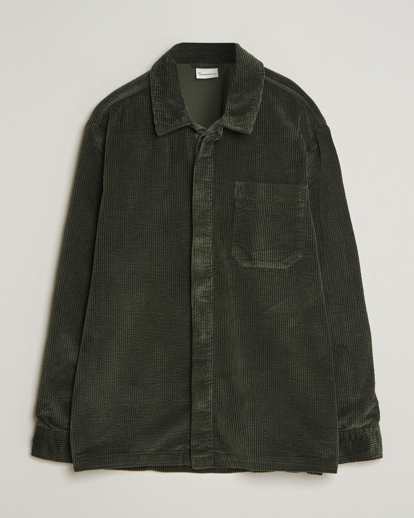 Herre | Skjorter | KnowledgeCotton Apparel | Cotton Corduroy Overshirt Forest Night