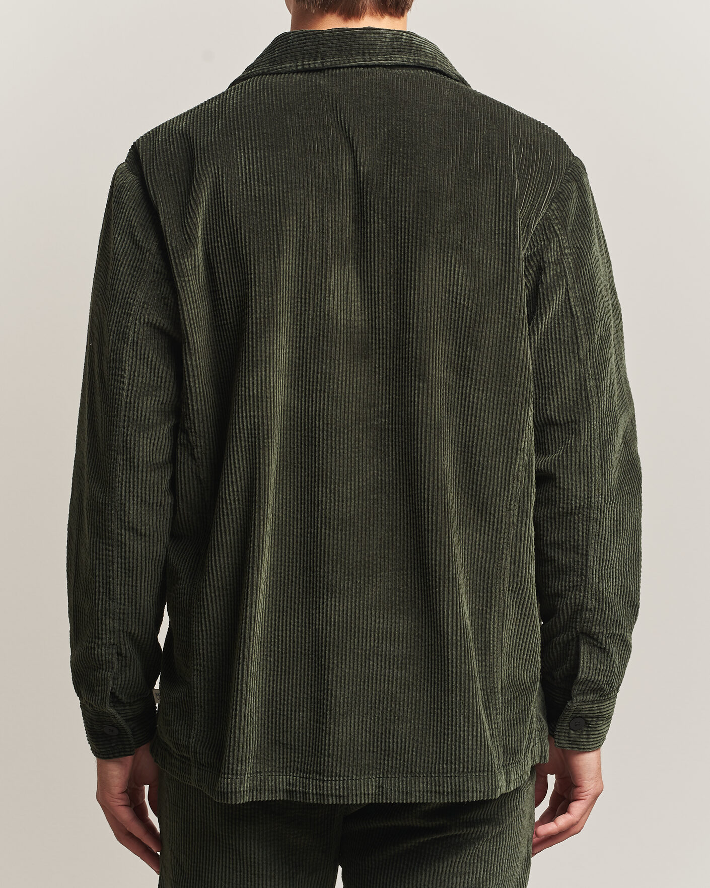 Herre | Skjorter | KnowledgeCotton Apparel | Cotton Corduroy Overshirt Forest Night