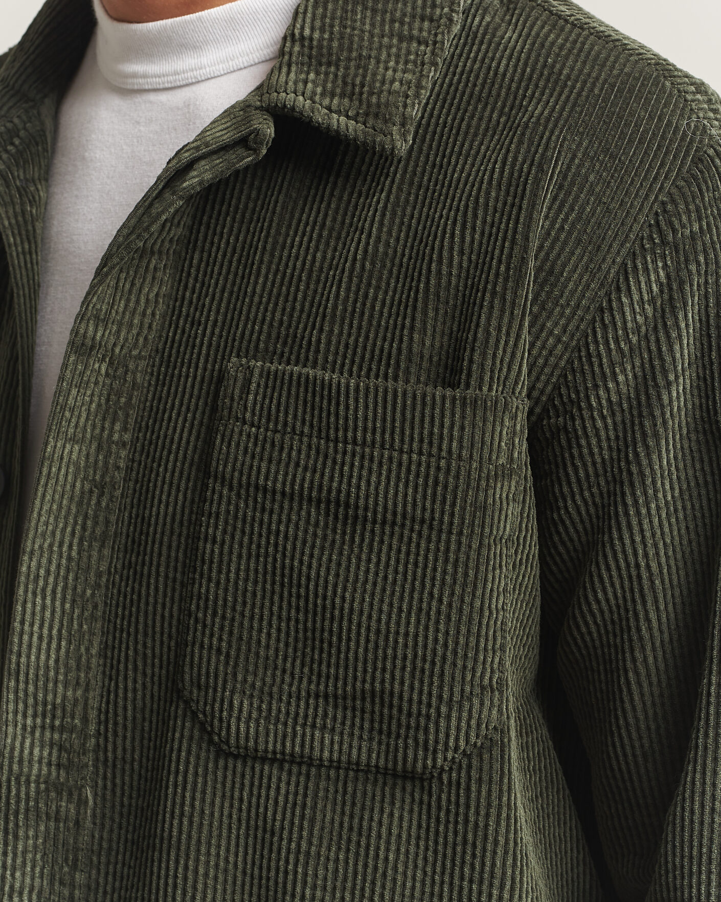 Herre | Skjorter | KnowledgeCotton Apparel | Cotton Corduroy Overshirt Forest Night