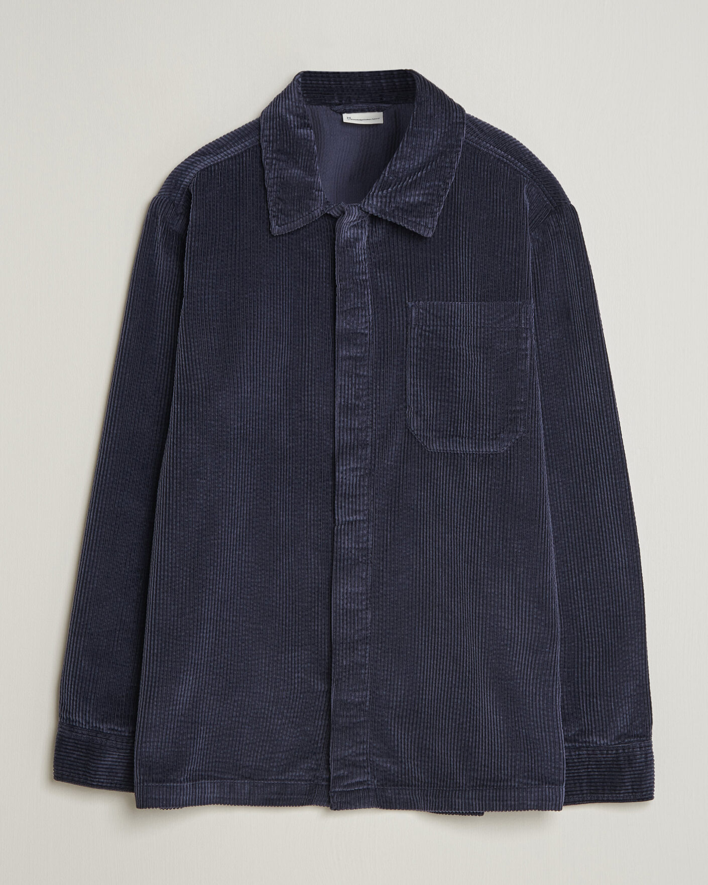 Herre | Skjorter | KnowledgeCotton Apparel | Cotton Corduroy Overshirt Night Sky