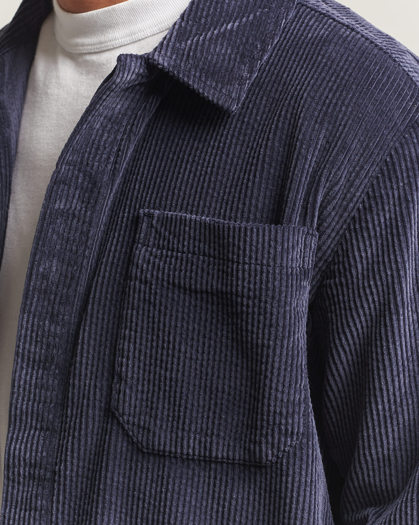 Herre | Skjorter | KnowledgeCotton Apparel | Cotton Corduroy Overshirt Night Sky