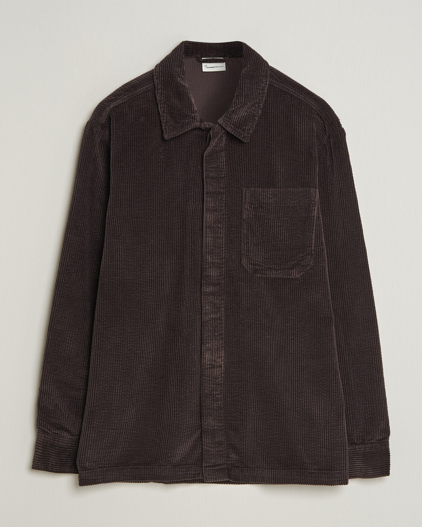 Herre | Skjorter | KnowledgeCotton Apparel | Cotton Corduroy Overshirt Chocolate