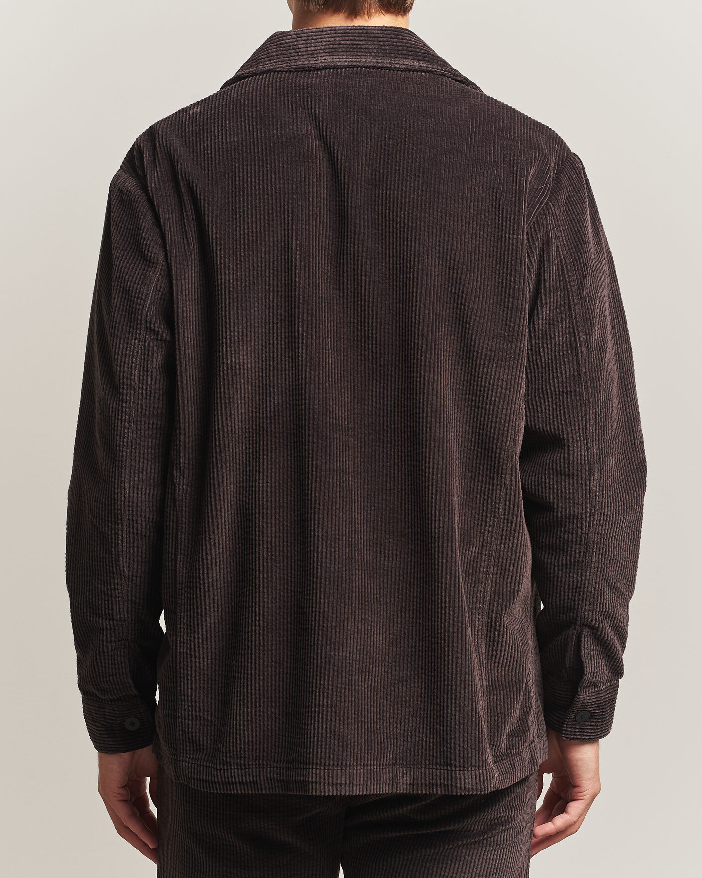 Herre | Skjorter | KnowledgeCotton Apparel | Cotton Corduroy Overshirt Chocolate