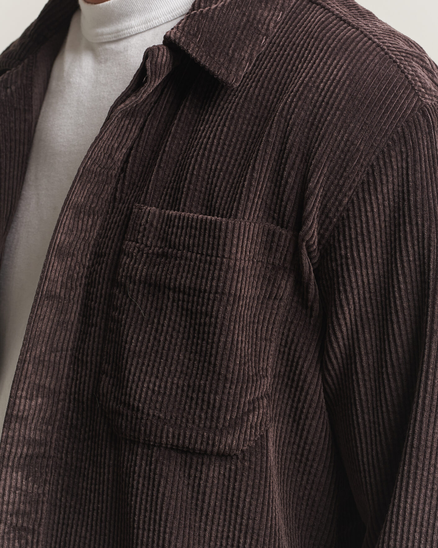 Herre | Skjorter | KnowledgeCotton Apparel | Cotton Corduroy Overshirt Chocolate
