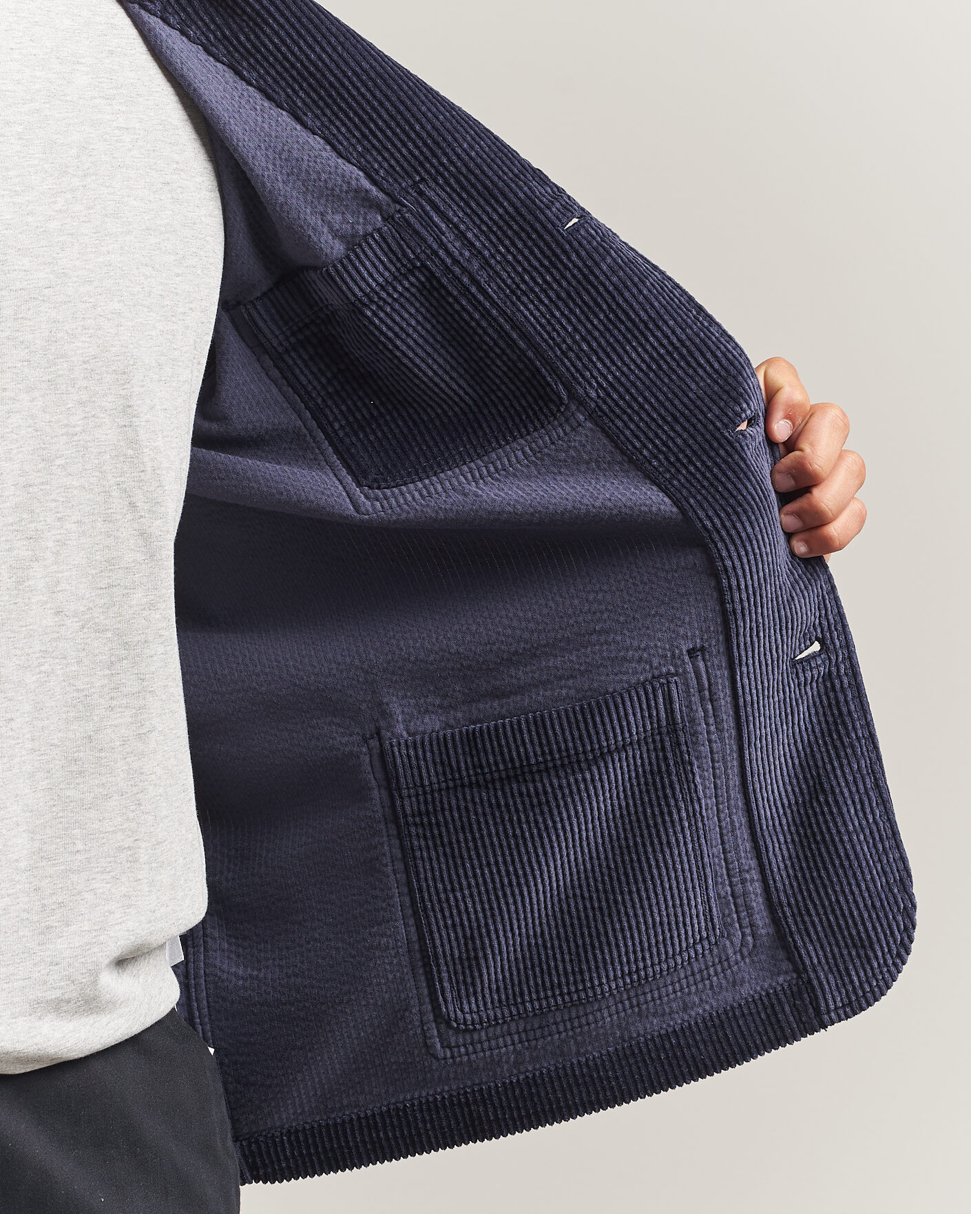 Herre | Dressjakker | KnowledgeCotton Apparel | Cotton Corduroy Blazer Night Sky