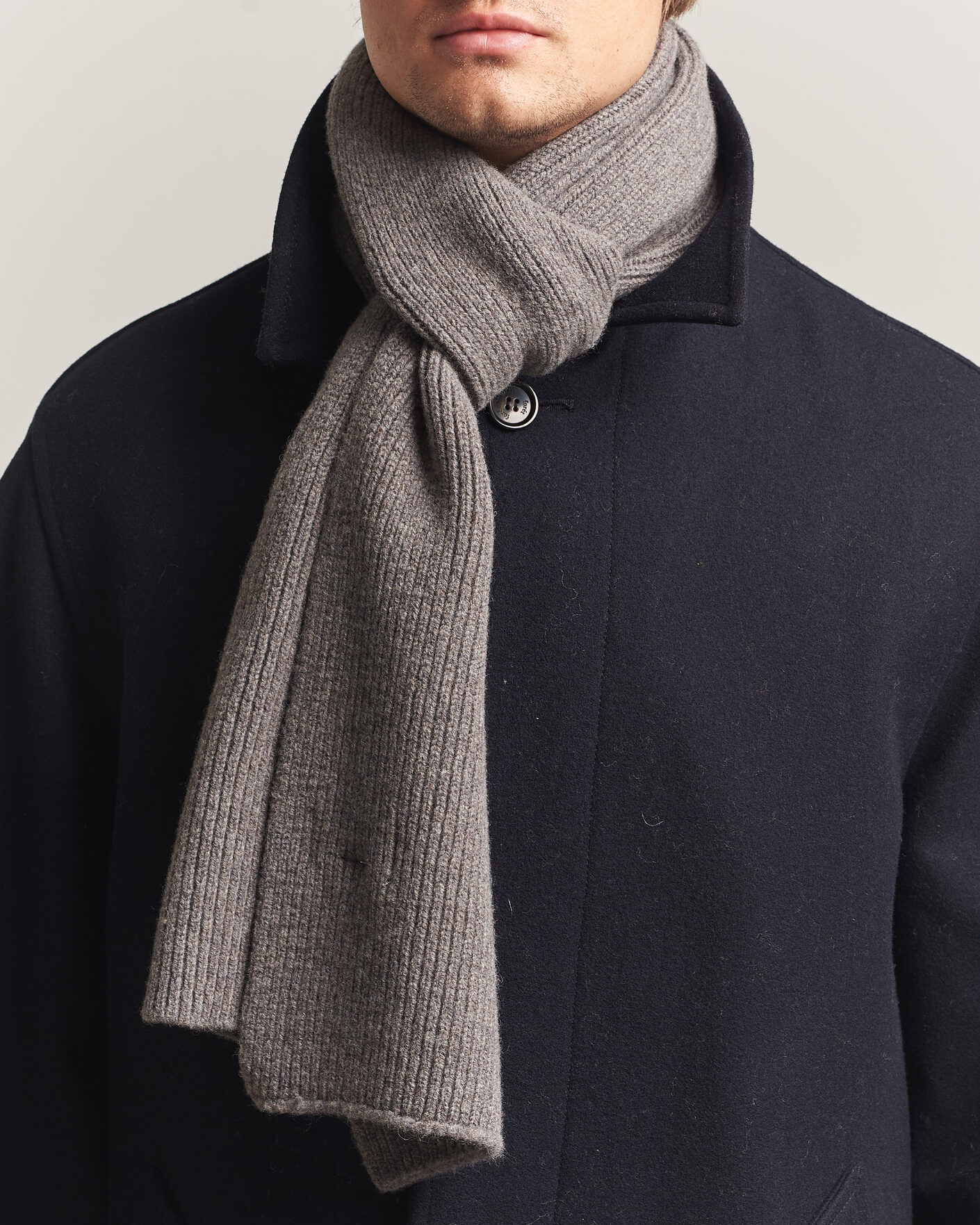 Herre | Skjerf | Robert Mackie | Clyde Lambswool Scarf Light Brown