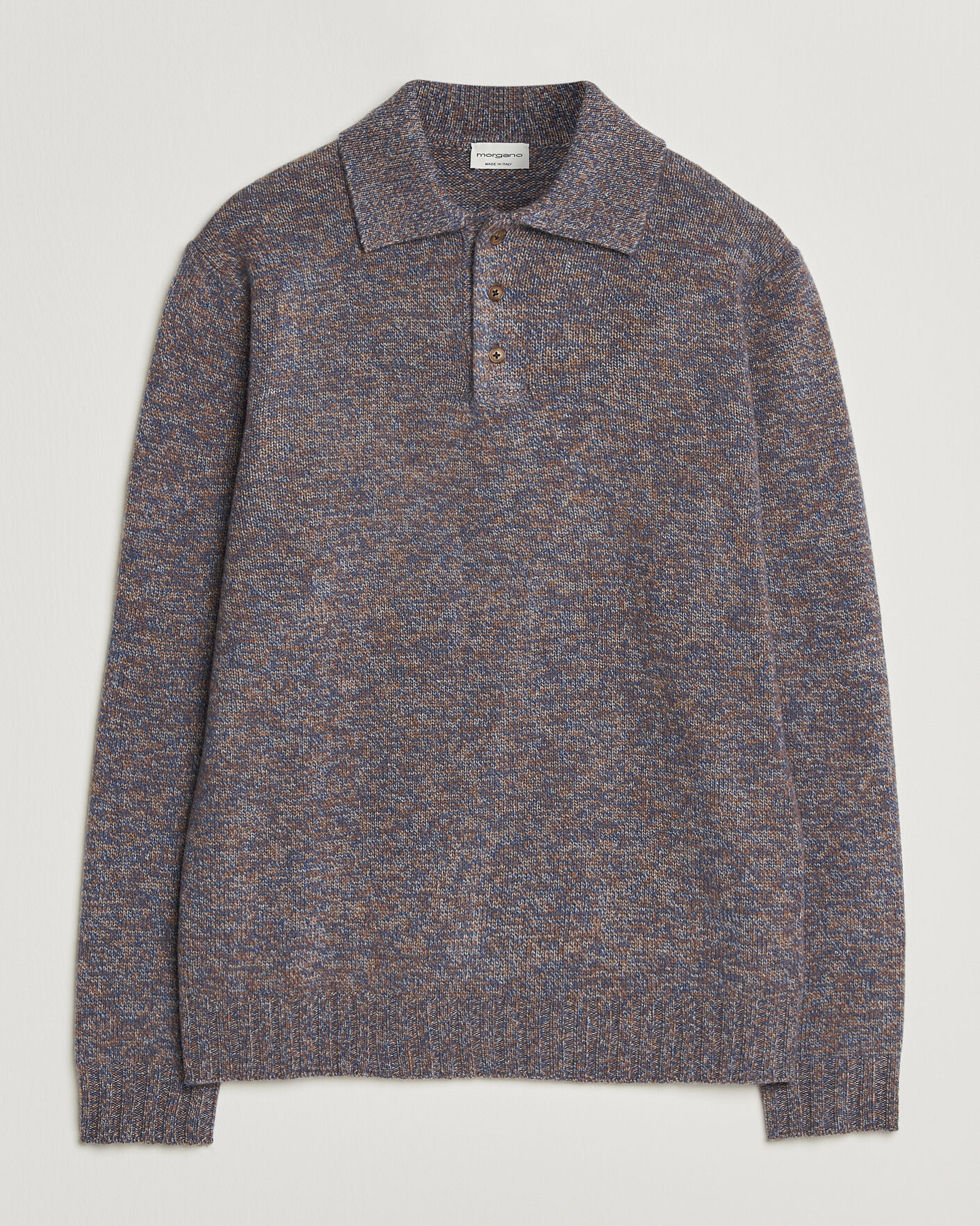 Herre | Gensere | Morgano | Wool/Cashmere Knitted Polo Blue
