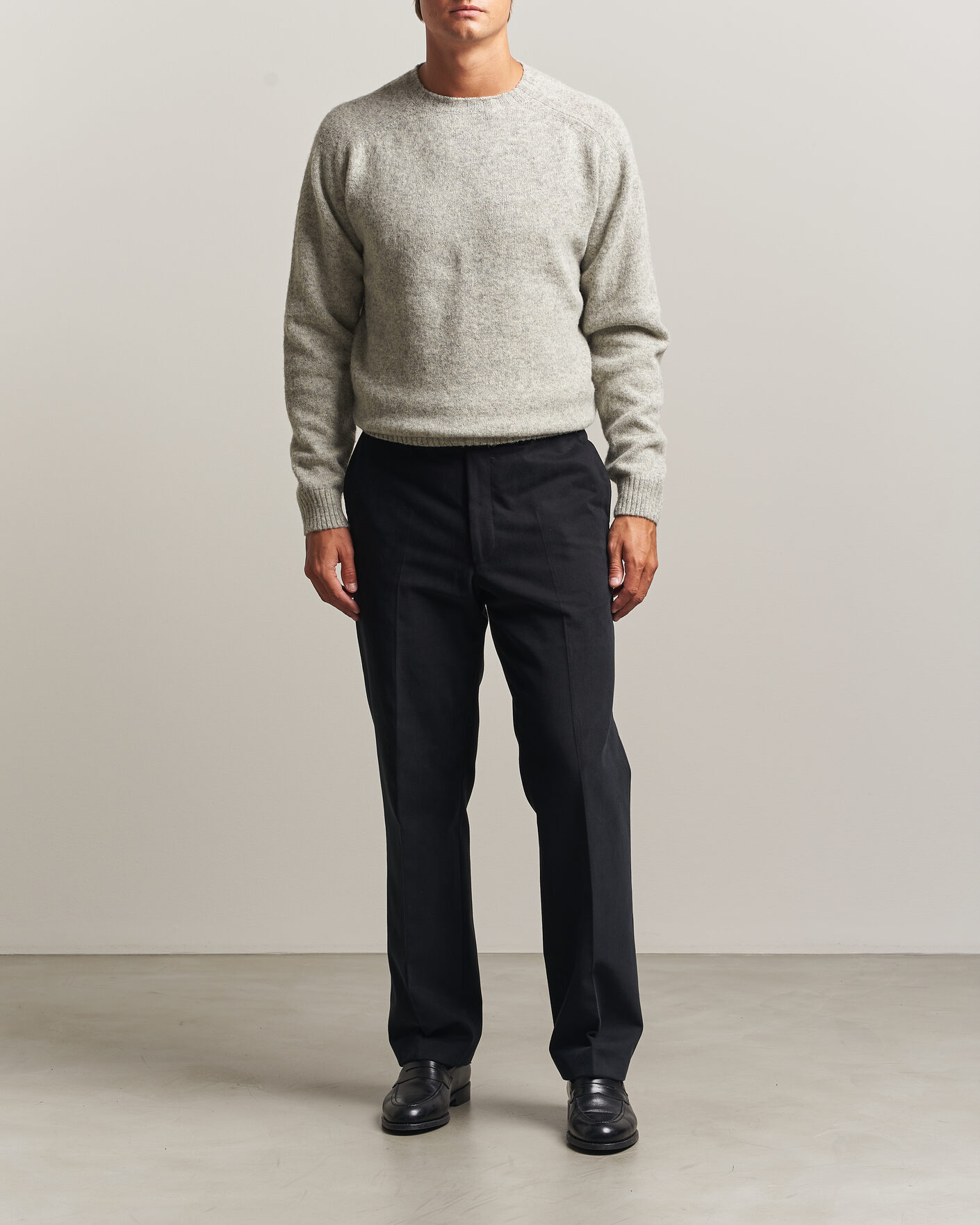 Herre | Gensere | Morgano | Brushed Wool Crewneck Grey
