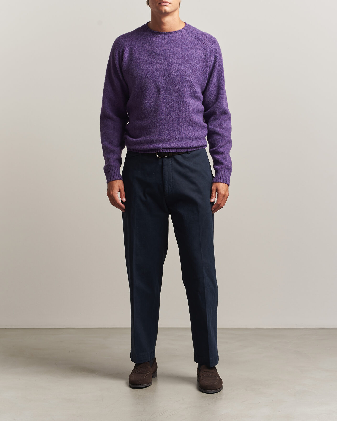 Herre | Gensere | Morgano | Brushed Wool Crewneck Purple