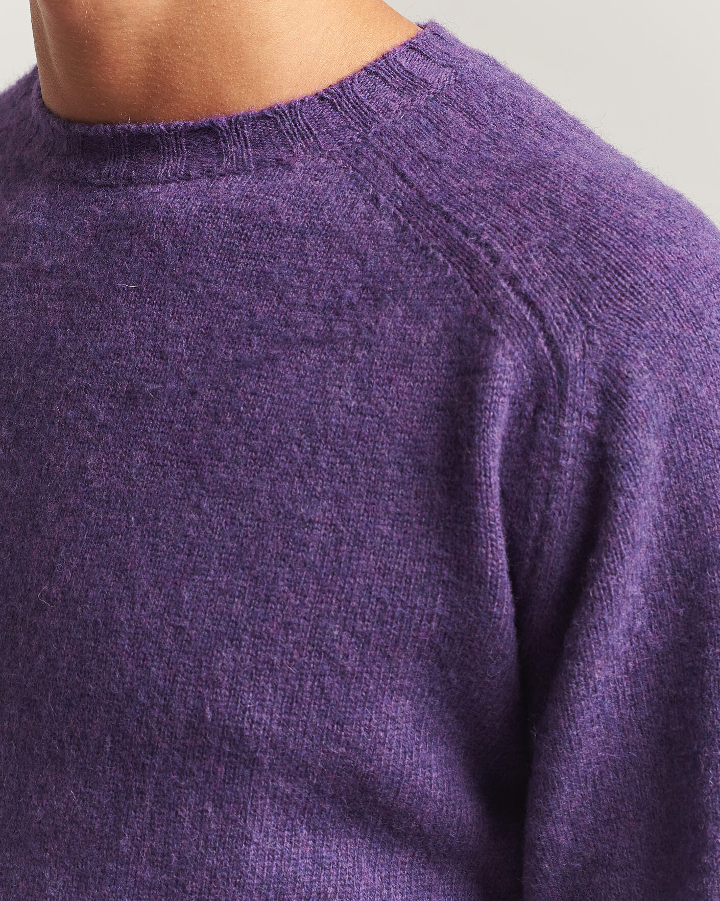 Herre | Gensere | Morgano | Brushed Wool Crewneck Purple