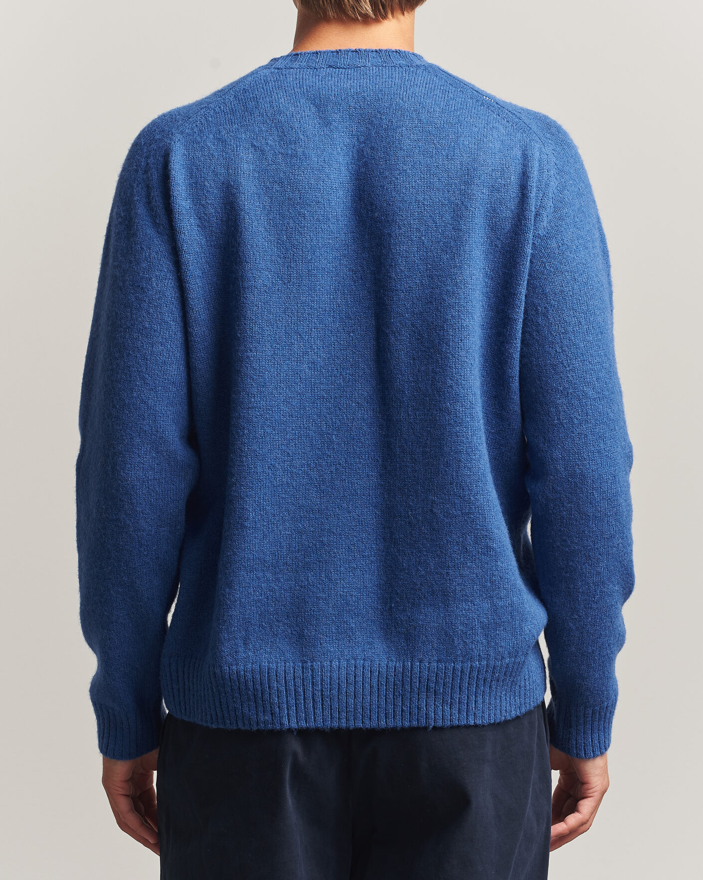 Herre | Gensere | Morgano | Brushed Wool Crewneck High Blue