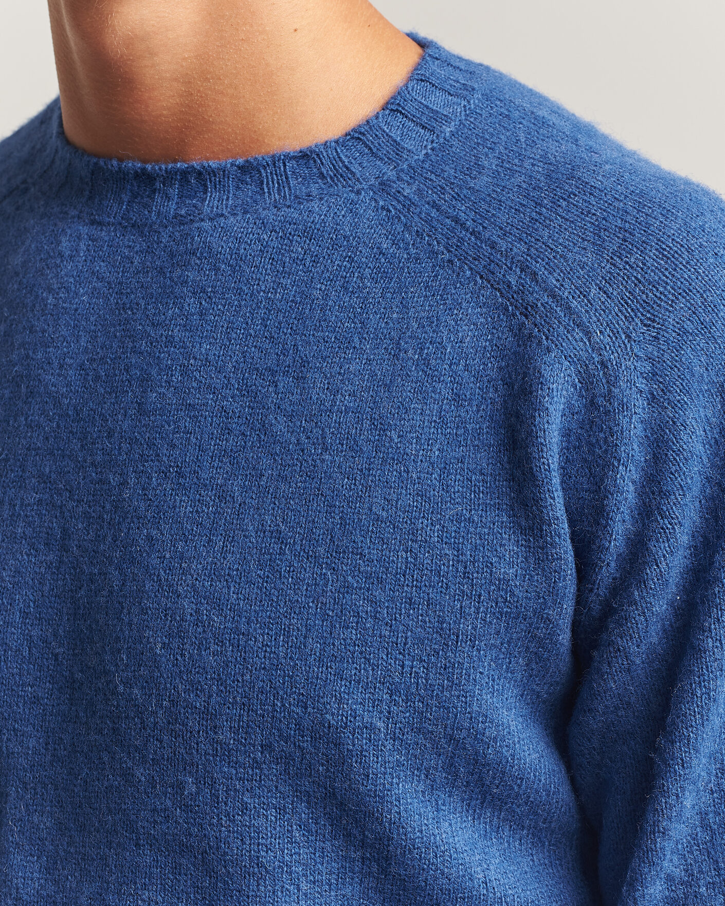Herre | Gensere | Morgano | Brushed Wool Crewneck High Blue