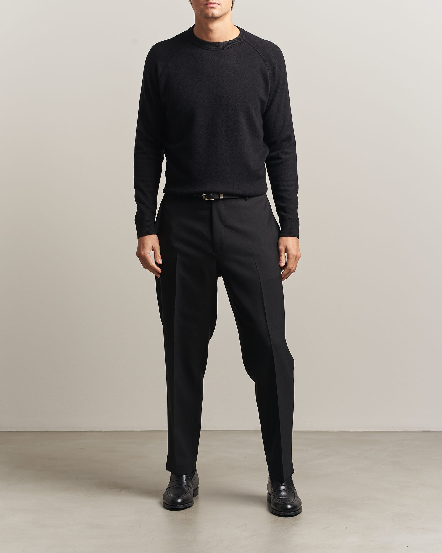 Herre | Gensere | Morgano | Wool/Cashmere Raglan Crew Black