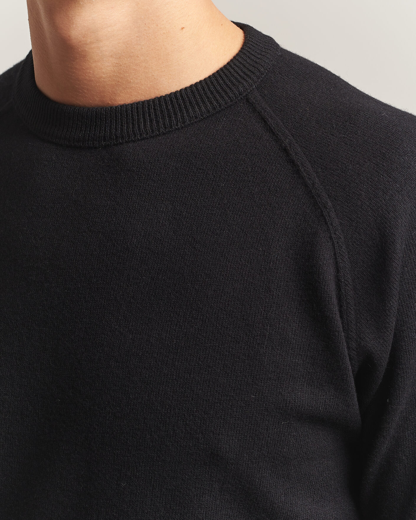 Herre | Gensere | Morgano | Wool/Cashmere Raglan Crew Black